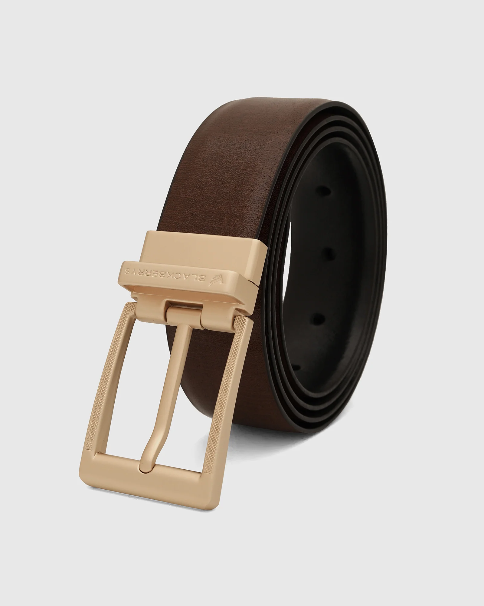 Leather Revesible Tan & Black Textured Belt - Winslet - Image 4