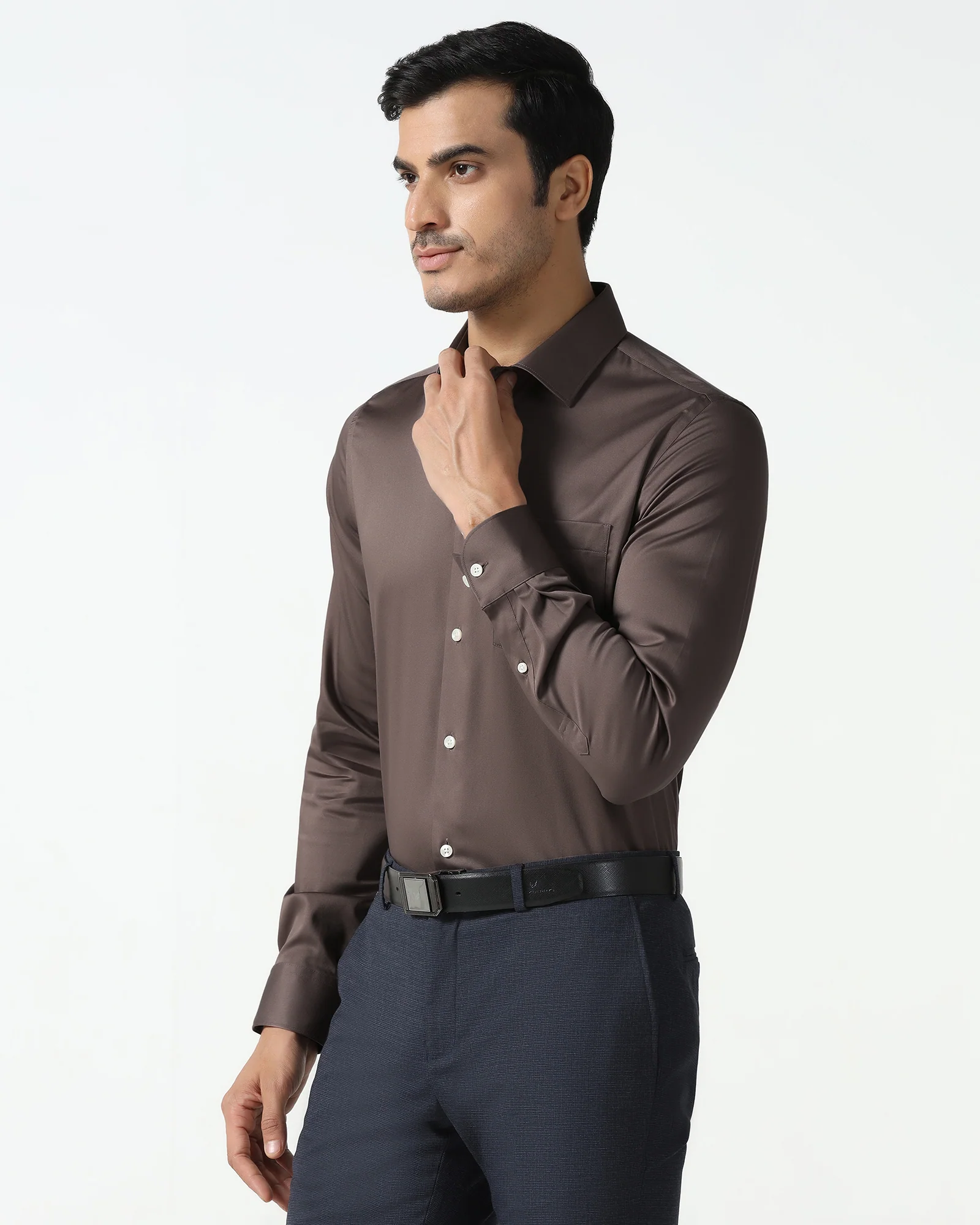 Tan Non Iron Solid Shirt - Sylvia - Image 8