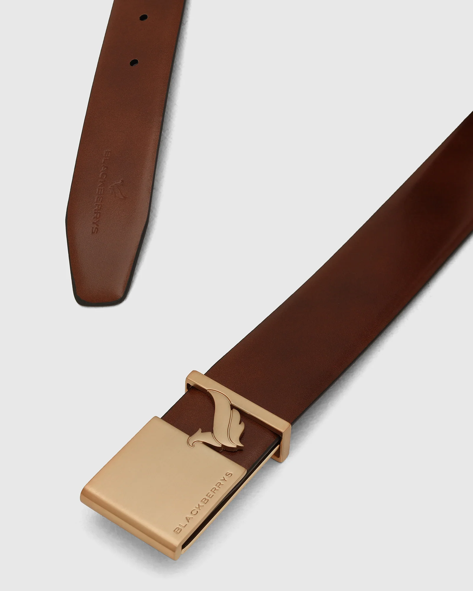 Leather Tan Solid Belt - White - Image 2
