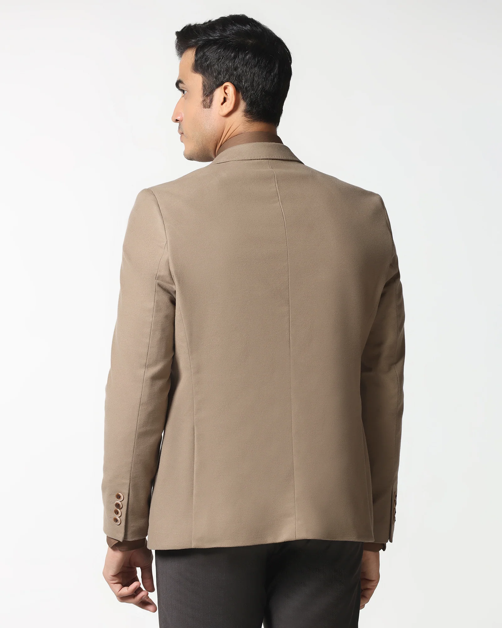 Tan Solid Blazer - Napolean - Image 2