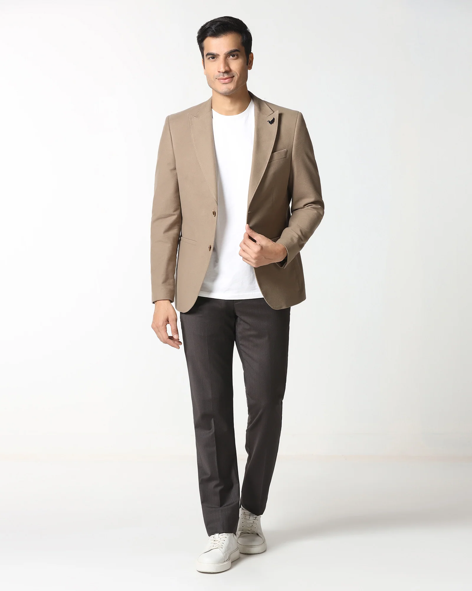 Tan Solid Blazer - Napolean - Image 6