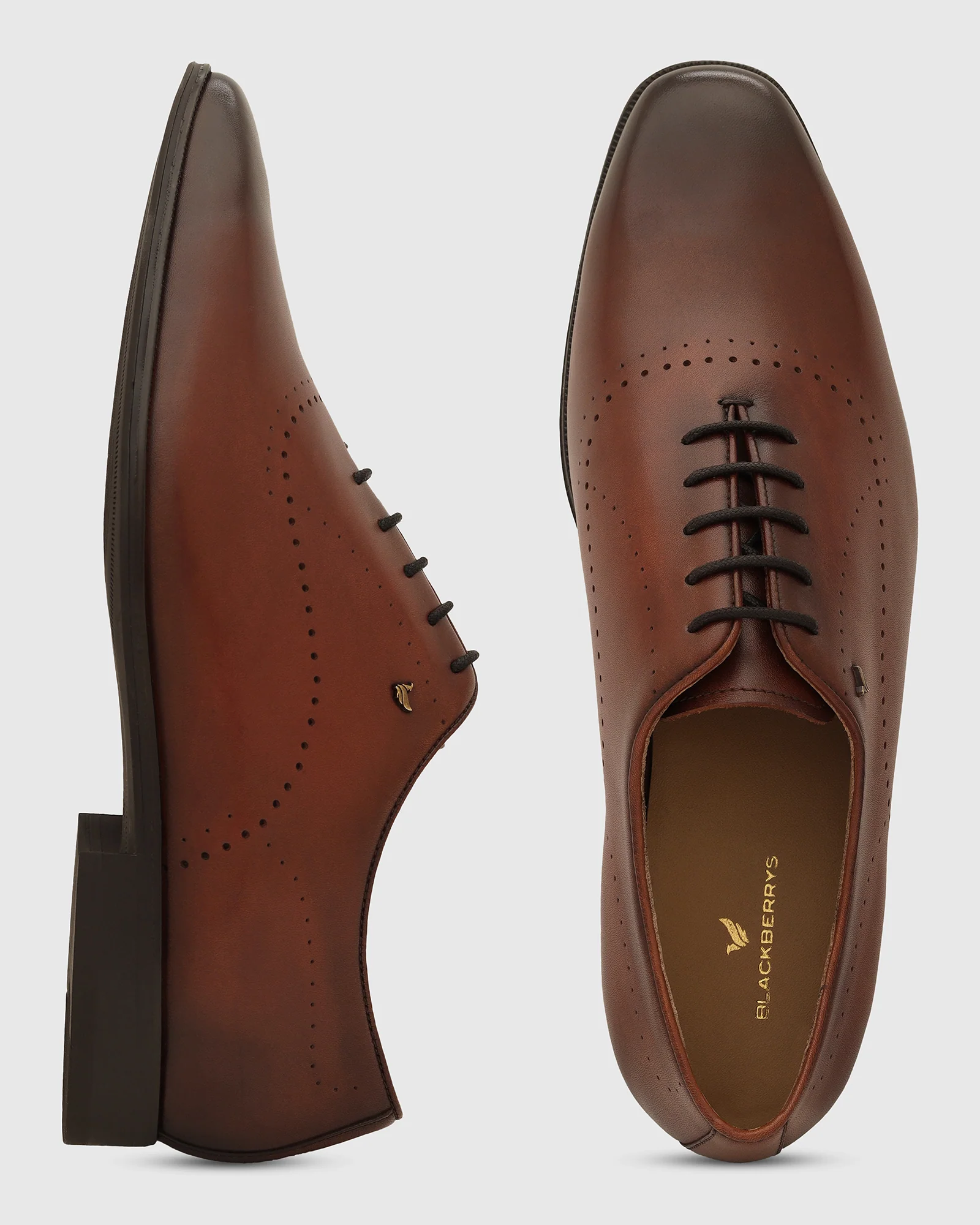 Tan Solid Oxford Shoes - Winolaa - Image 2