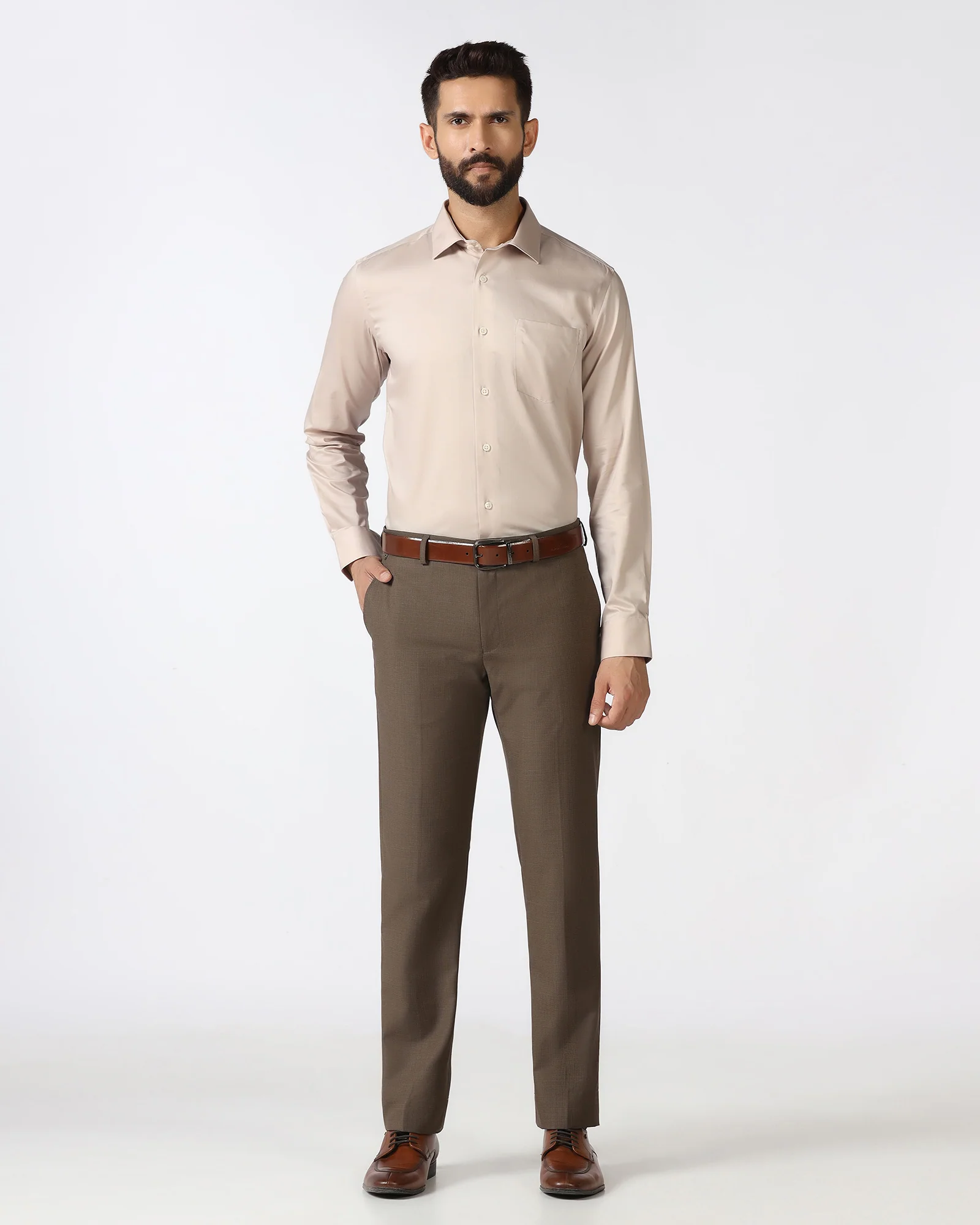 Tan Solid Shirt - Roger - Image 3