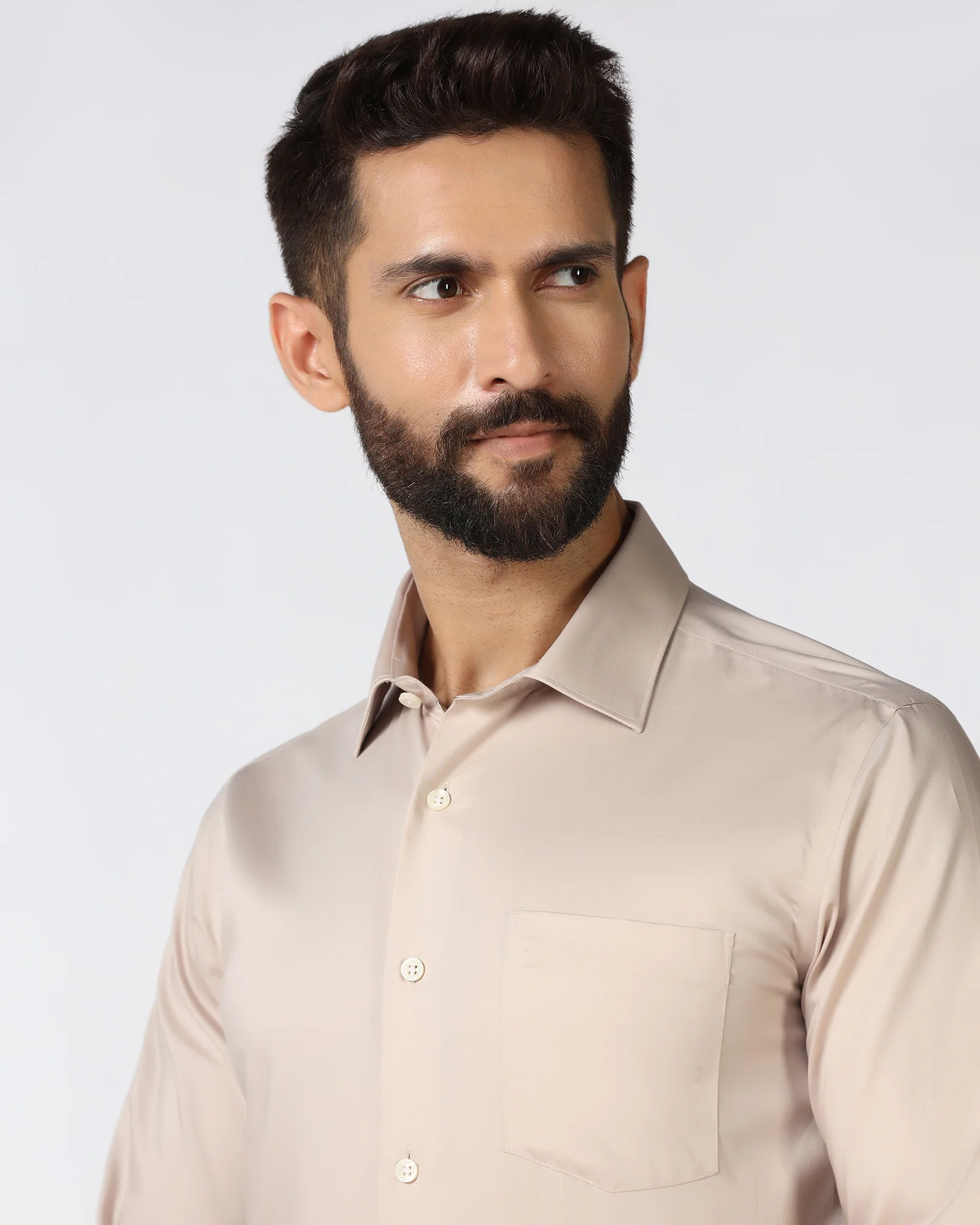 Tan Solid Shirt - Roger - Image 4