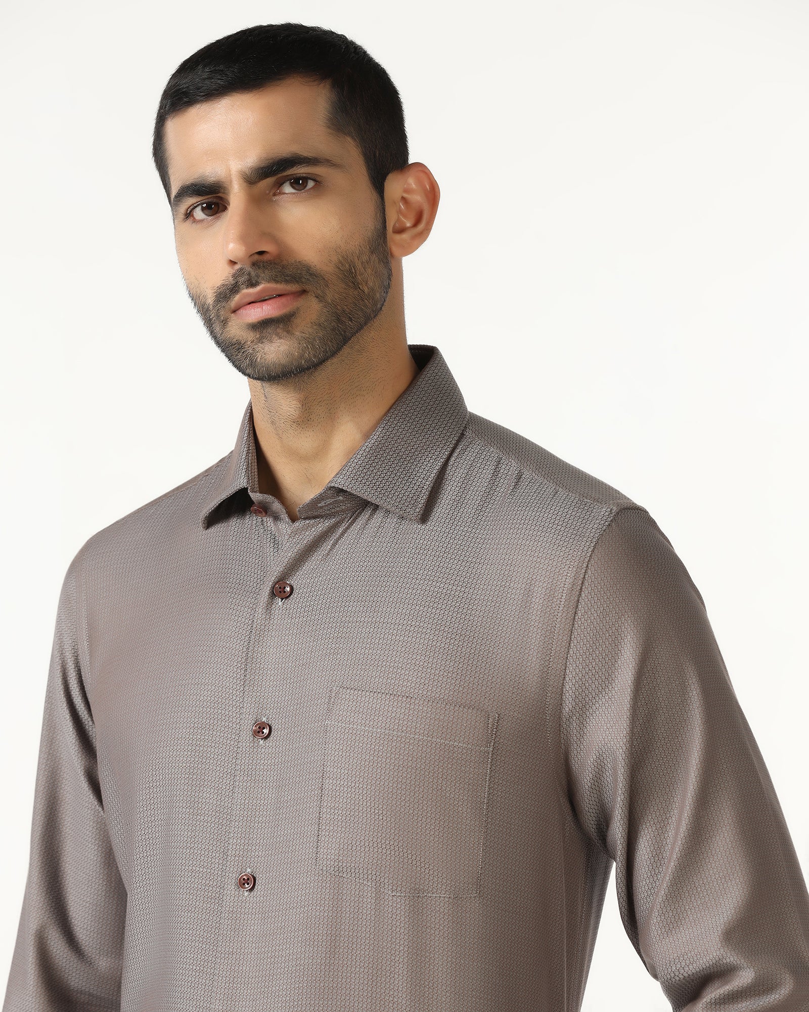 Tan Textured Shirt - Recite - Image 4
