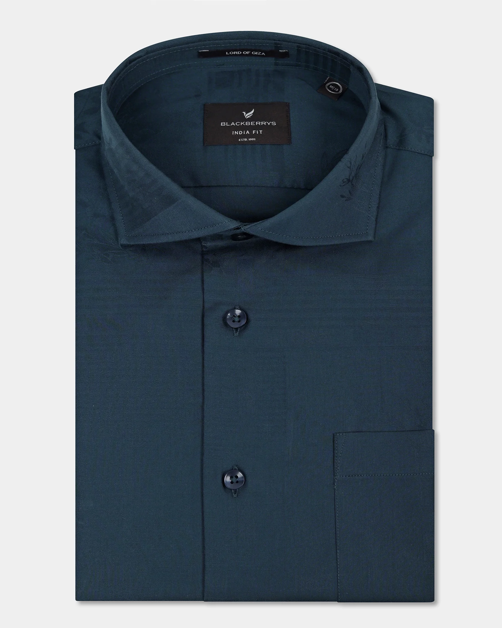 Teal Jacquard Shirt - Ross - Image 5