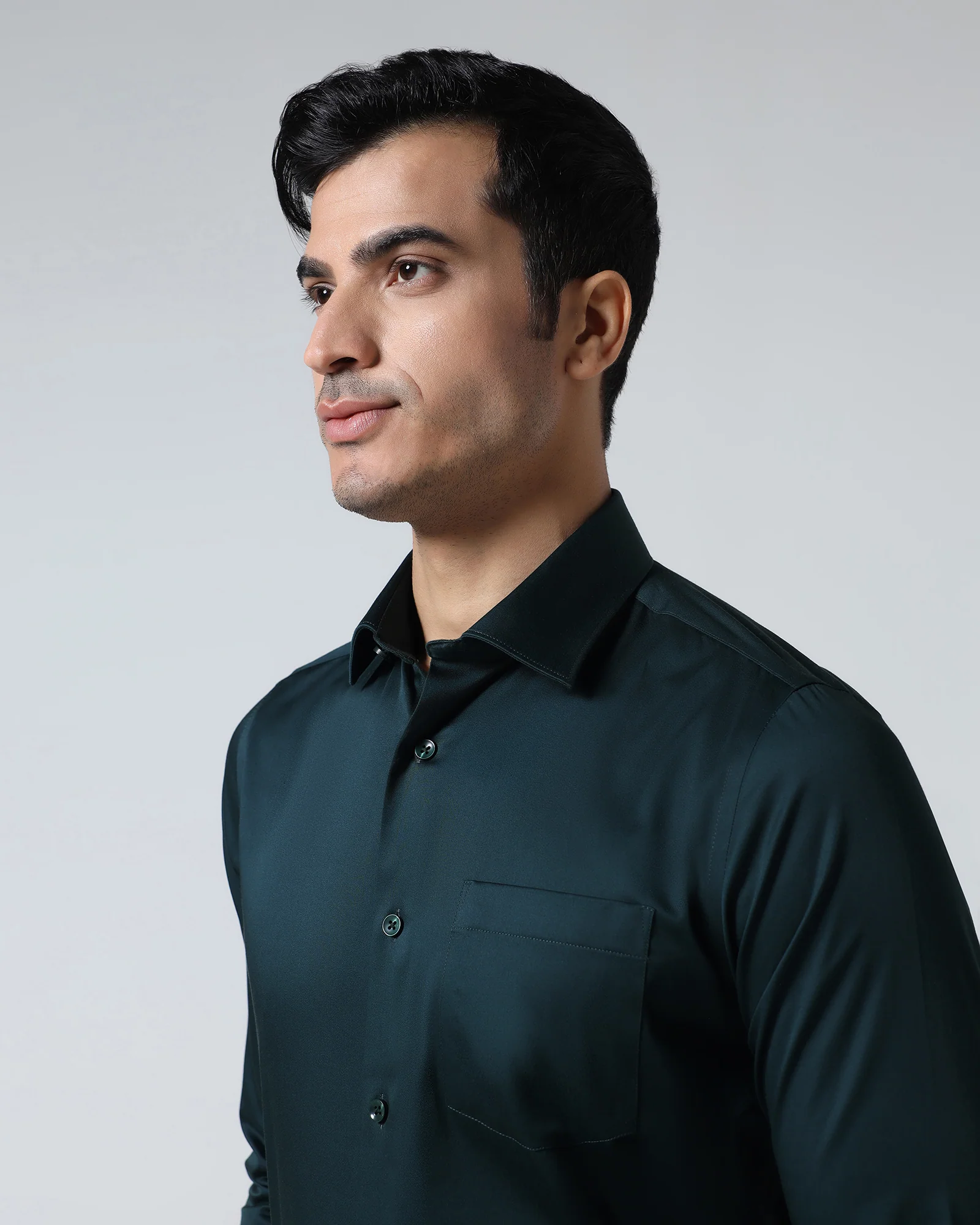 Teal Unwrinkle Solid Shirt - Sylvia - Image 4