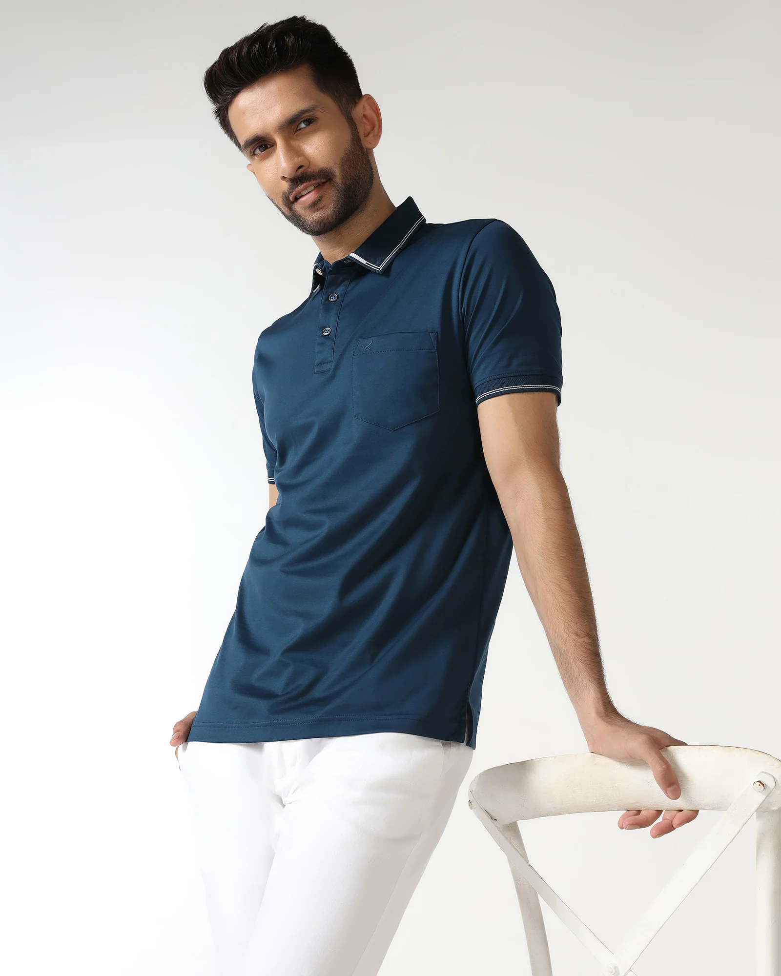 Teal Solid Polo - Mond - Image 7