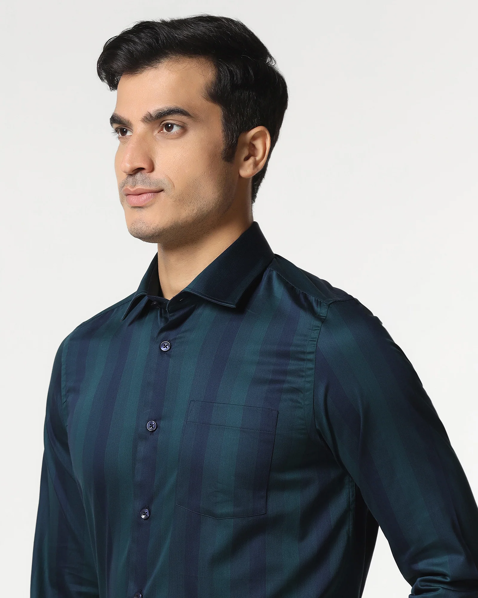 Teal Stripe Shirt - Racer - Image 4