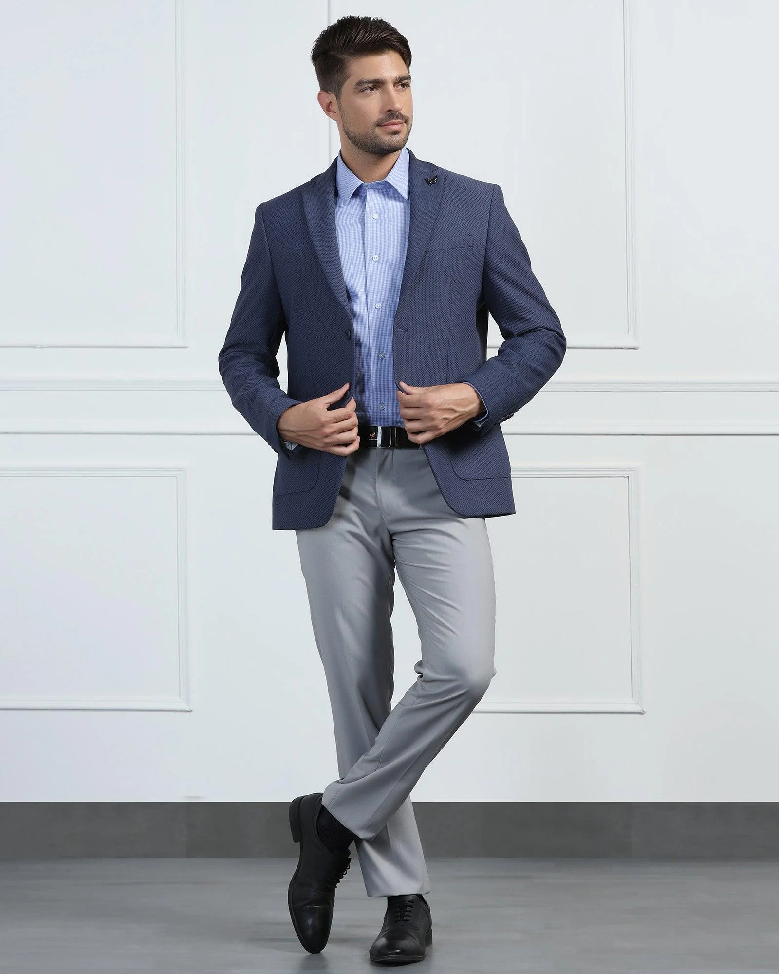 TechPro Formal Blue Textured Blazer - Renault - Image 10