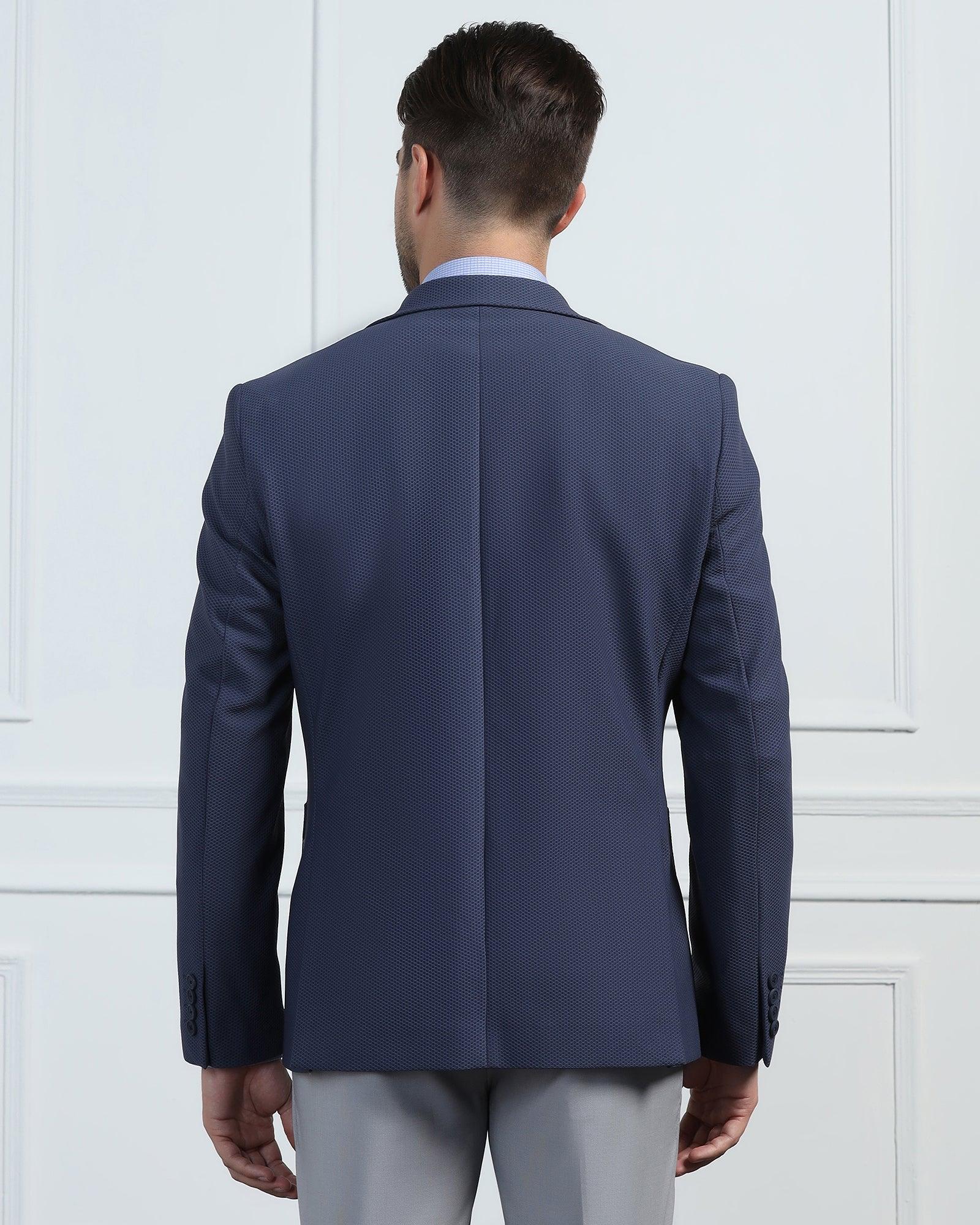 TechPro Formal Blue Textured Blazer - Renault - Image 12