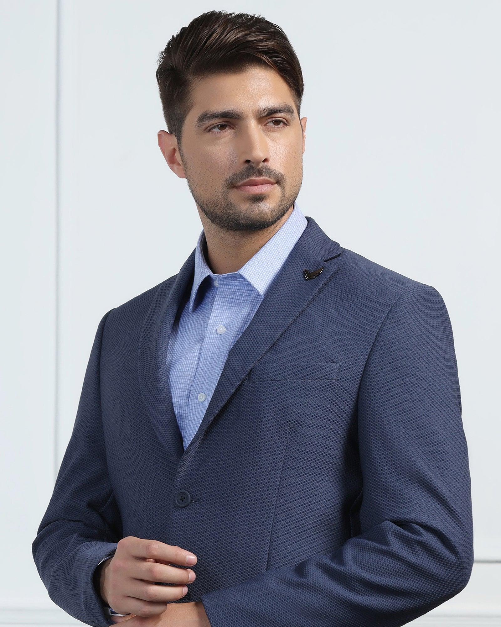 TechPro Formal Blue Textured Blazer - Renault - Image 5