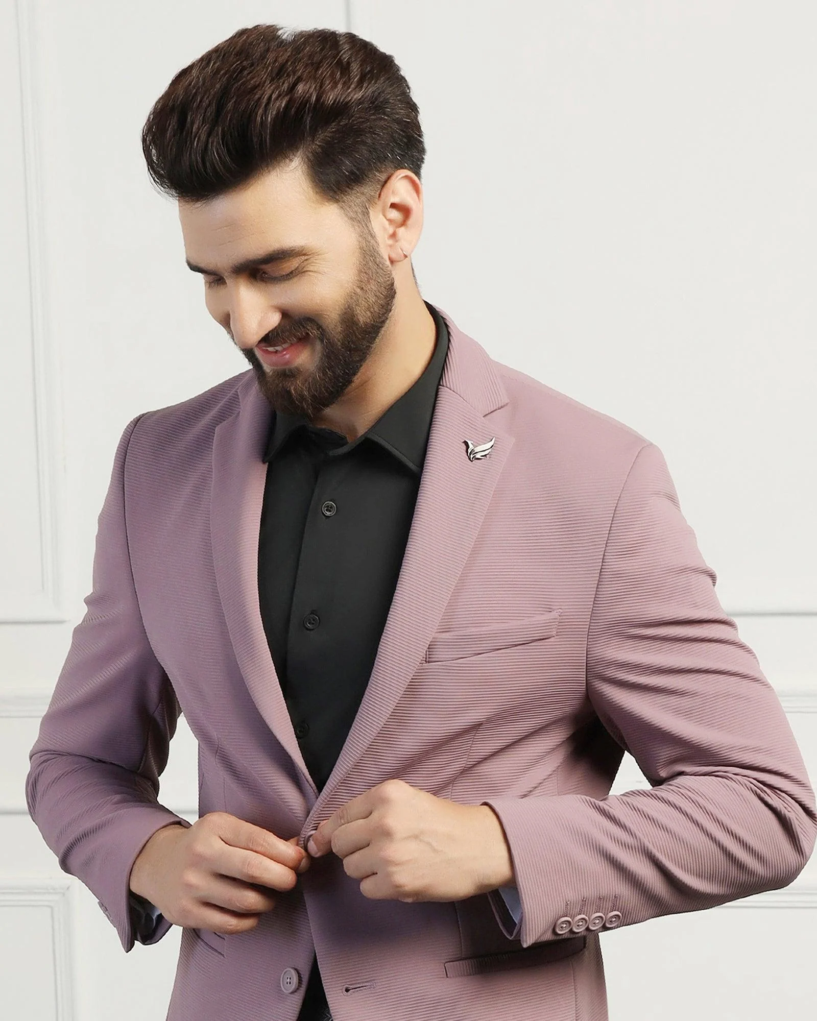 TechPro Formal Dusty Pink Stripe Blazer - Fiesta - Image 4