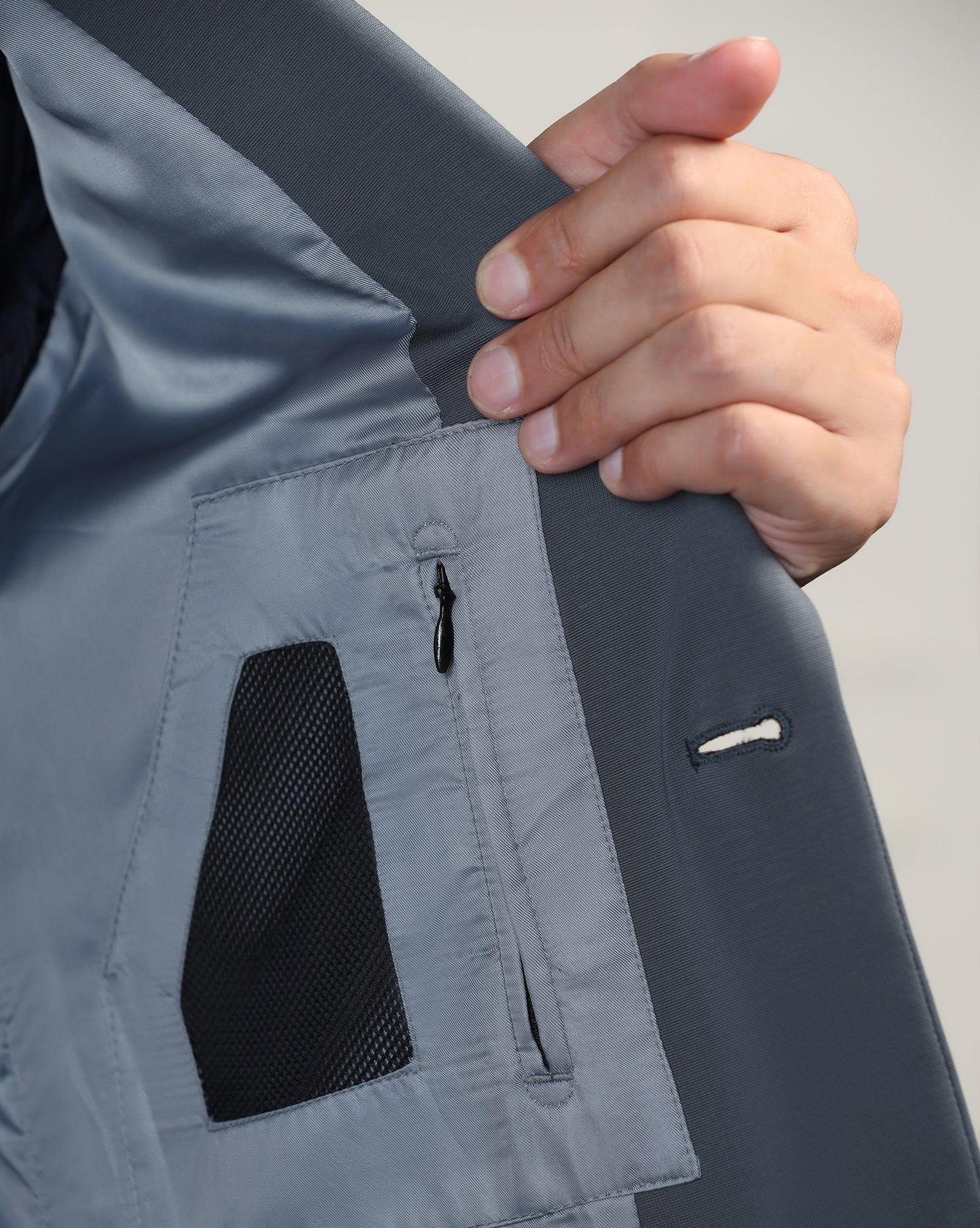 TechPro Formal Grey Solid Blazer - Mustang - Image 8