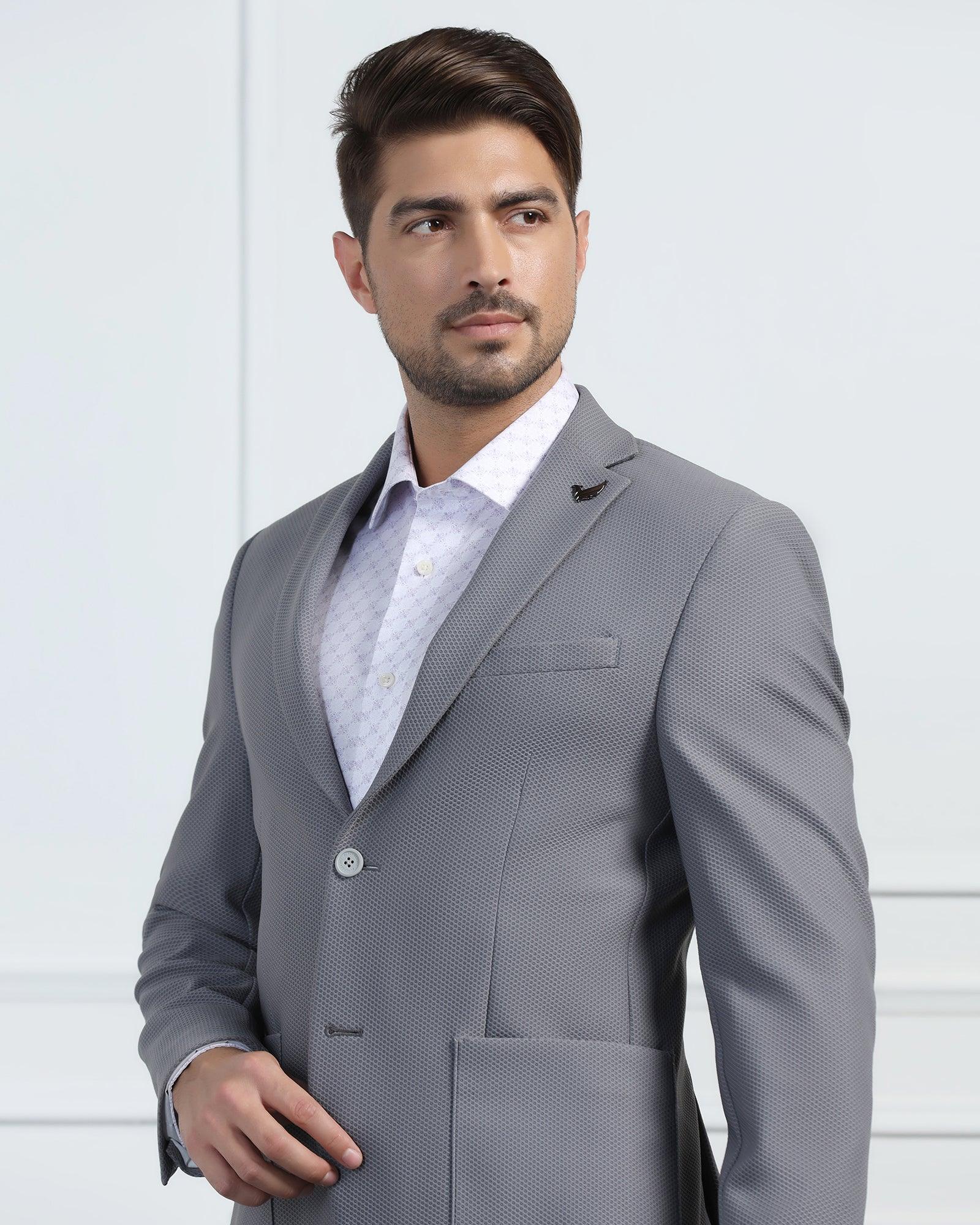TechPro Formal Grey Textured Blazer - Renault - Image 4