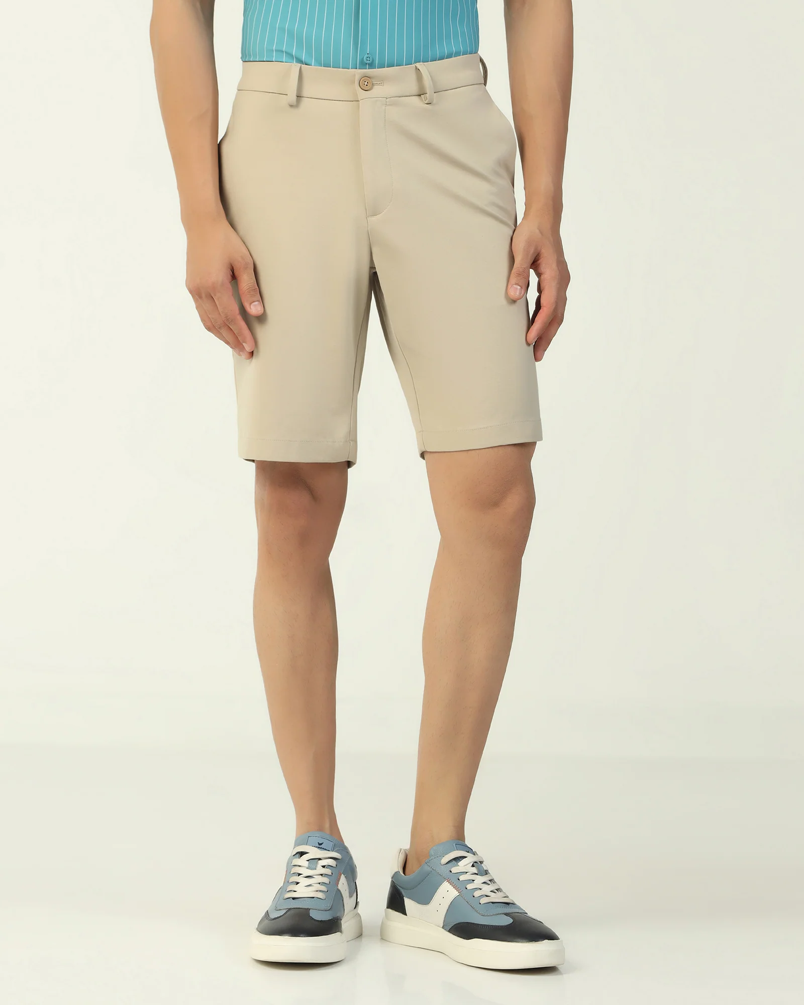 TechPro Casual Beige Solid Shorts - Serry - Image 3