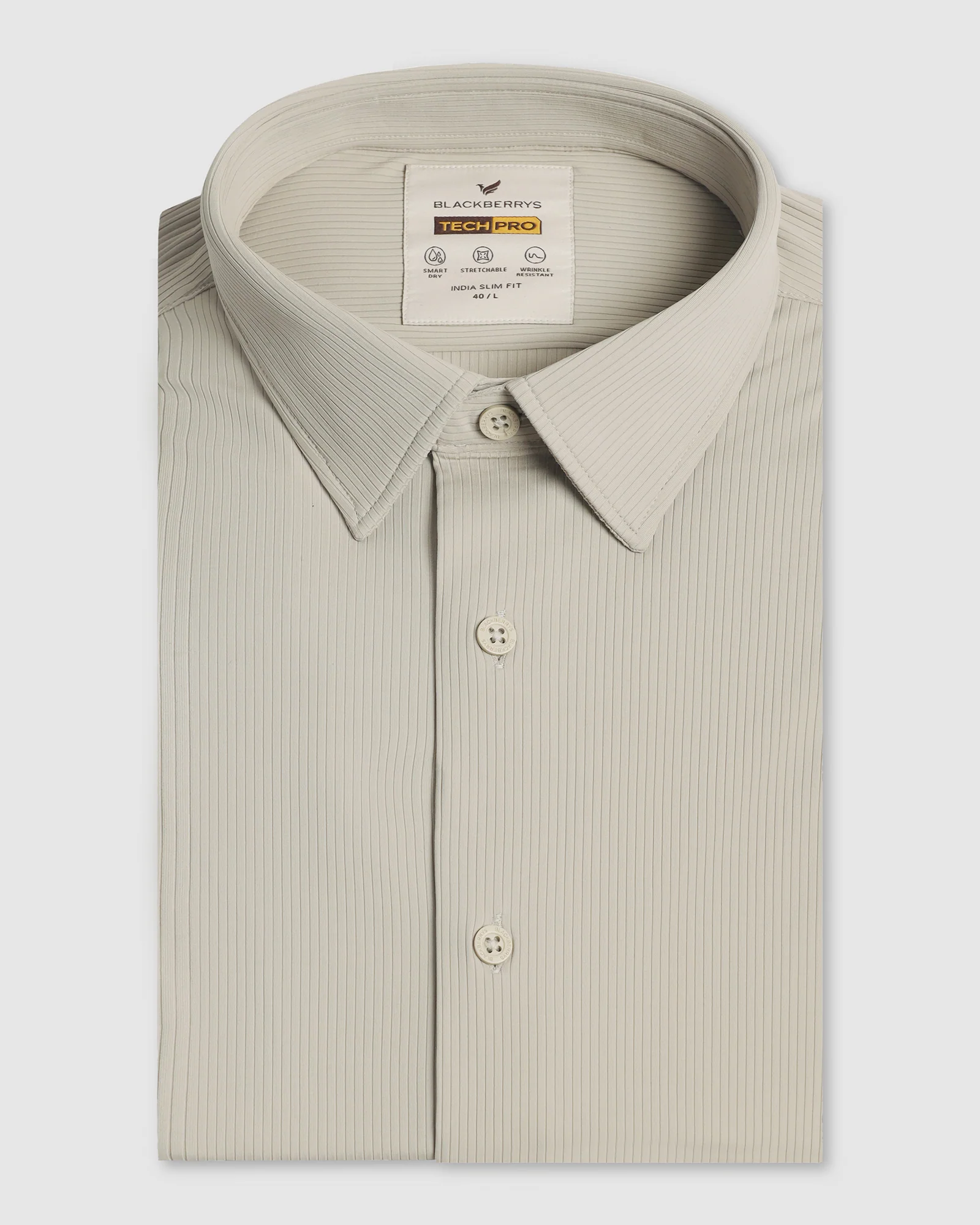 TechPro Formal Beige Stripe Shirt - Abil - Image 5