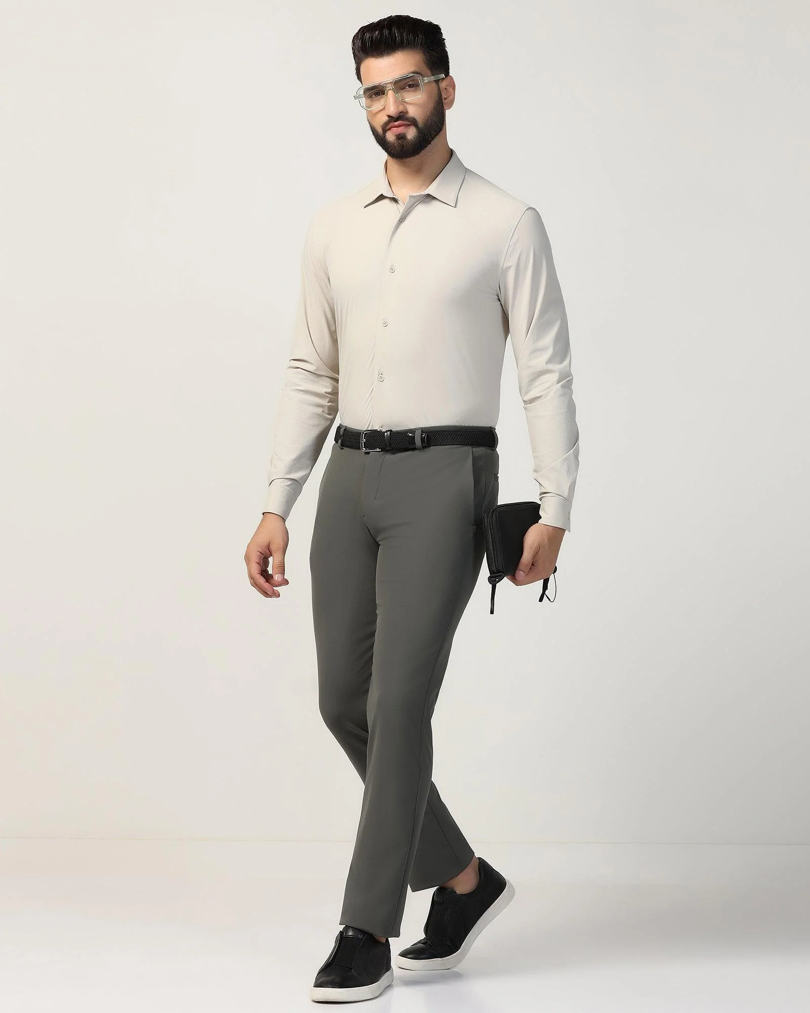 TechPro Formal Beige Textured Shirt - Poxet - Image 7