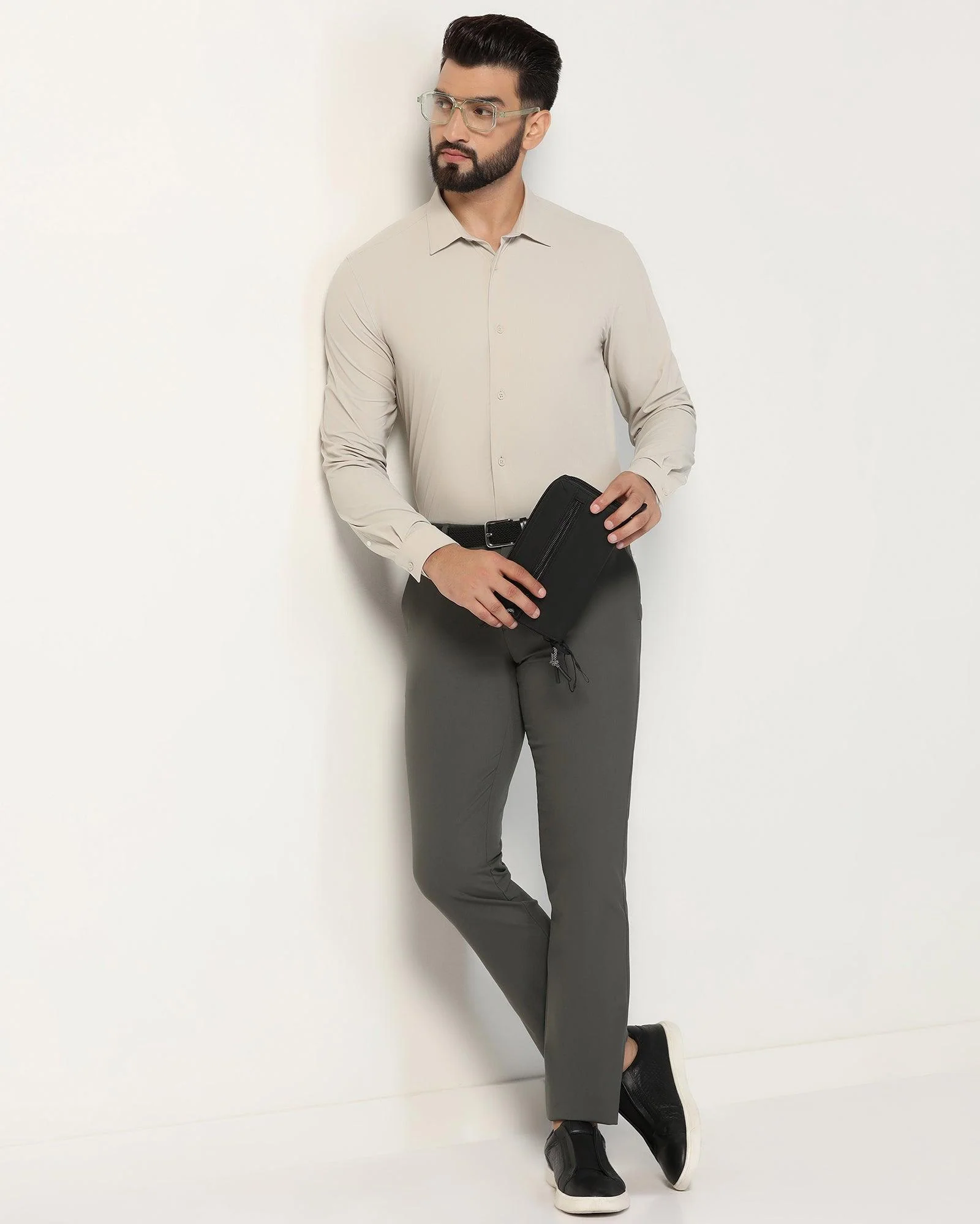 TechPro Formal Beige Textured Shirt - Poxet - Image 8