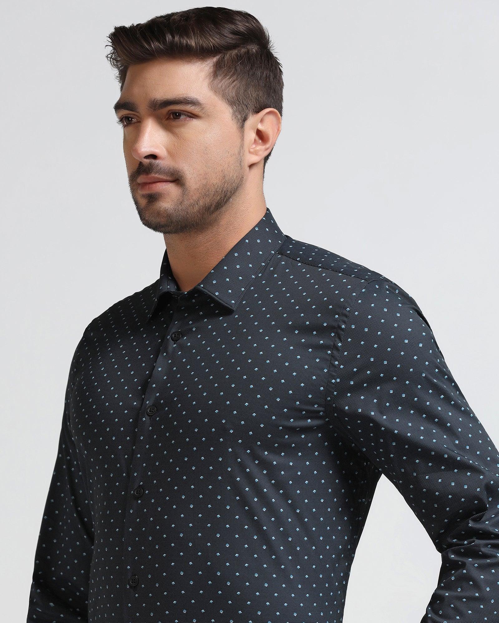 TechPro Formal Black Printed Shirt - Theon - Image 4