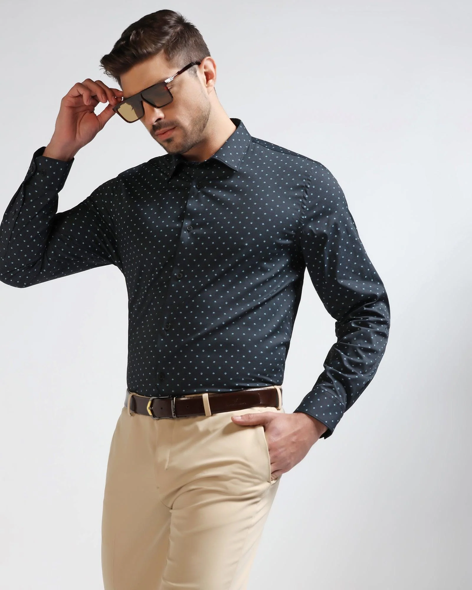 TechPro Formal Black Printed Shirt - Theon - Image 6