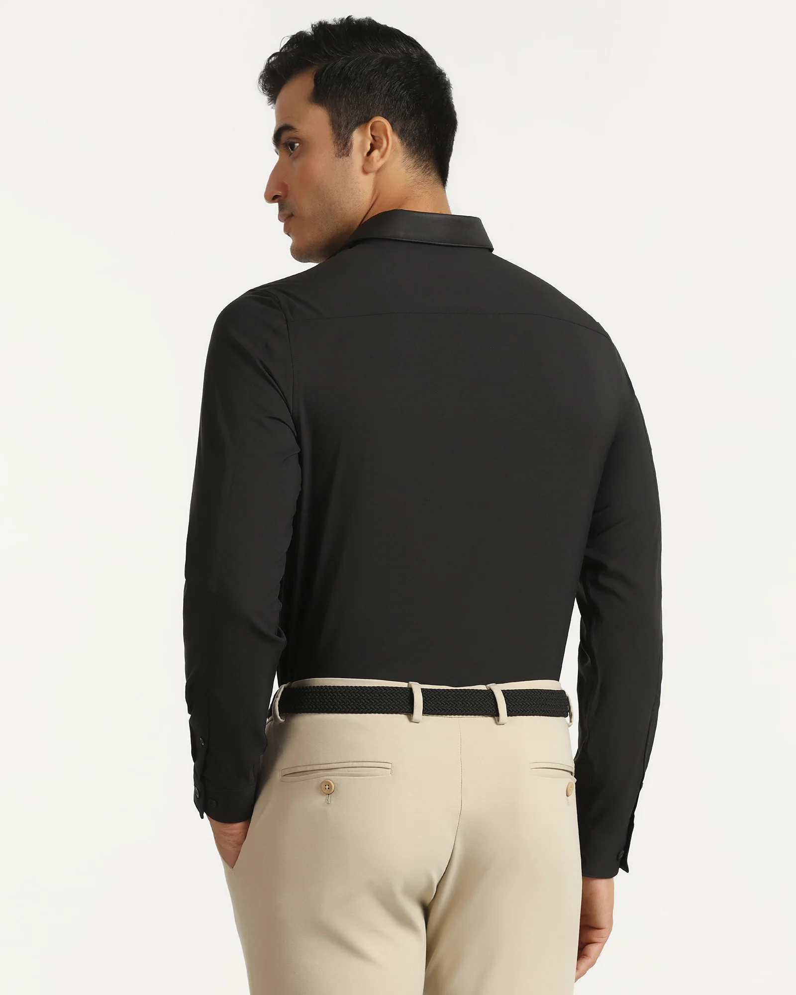 TechPro Formal Black Solid Shirt - Greece - Image 2