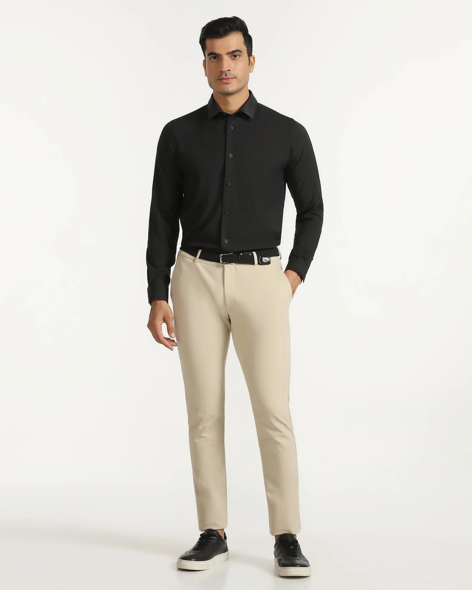 TechPro Formal Black Solid Shirt - Greece - Image 3