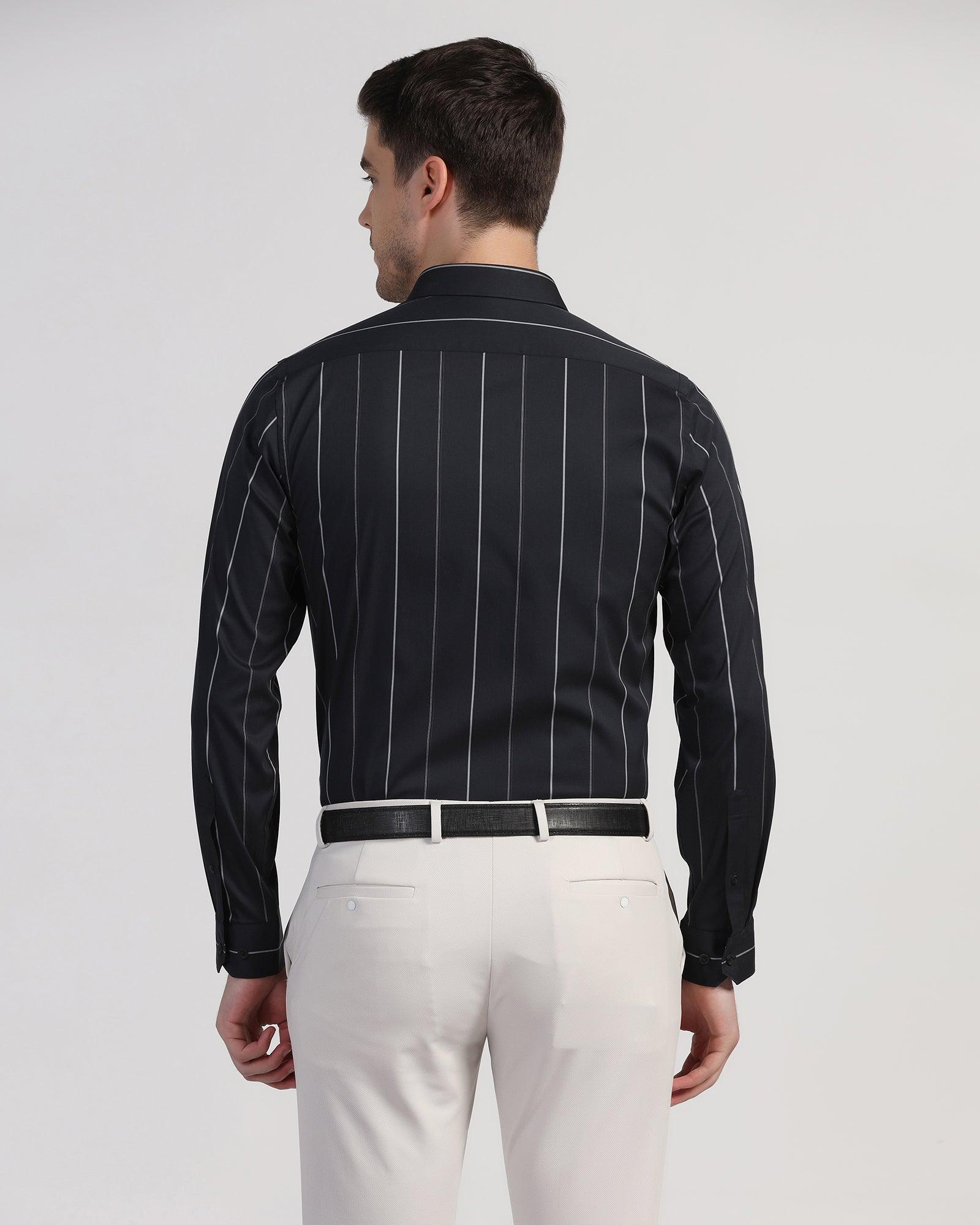 TechPro Formal Black Stripe Shirt - Saget - Image 2