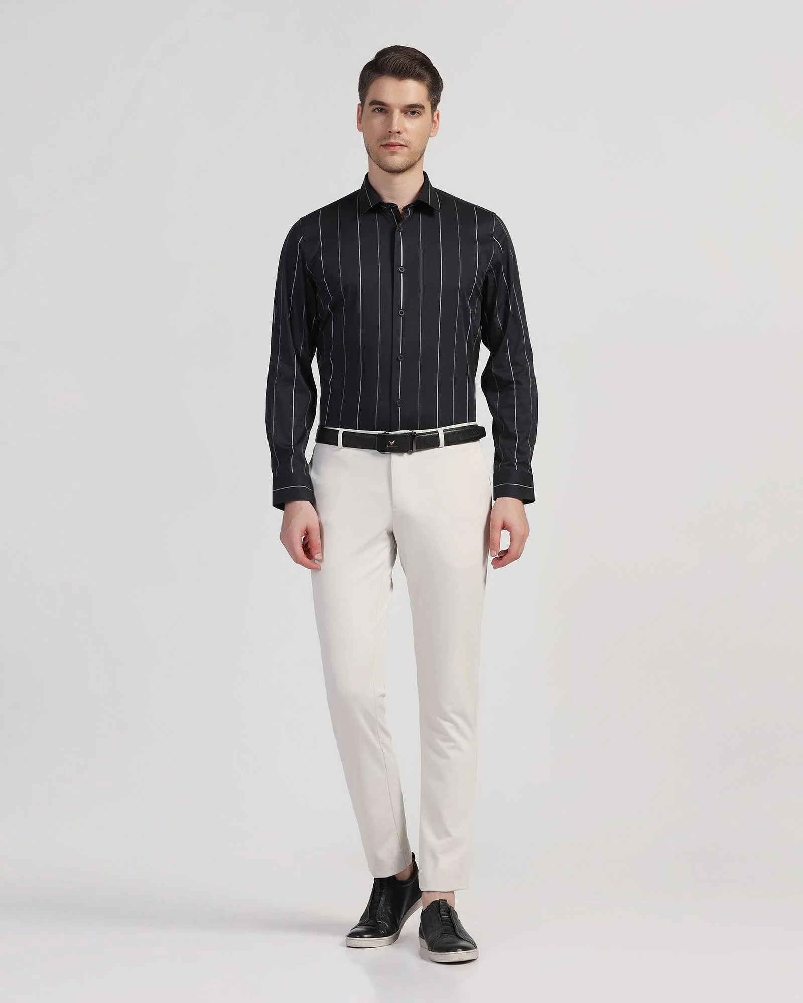 TechPro Formal Black Stripe Shirt - Saget - Image 3