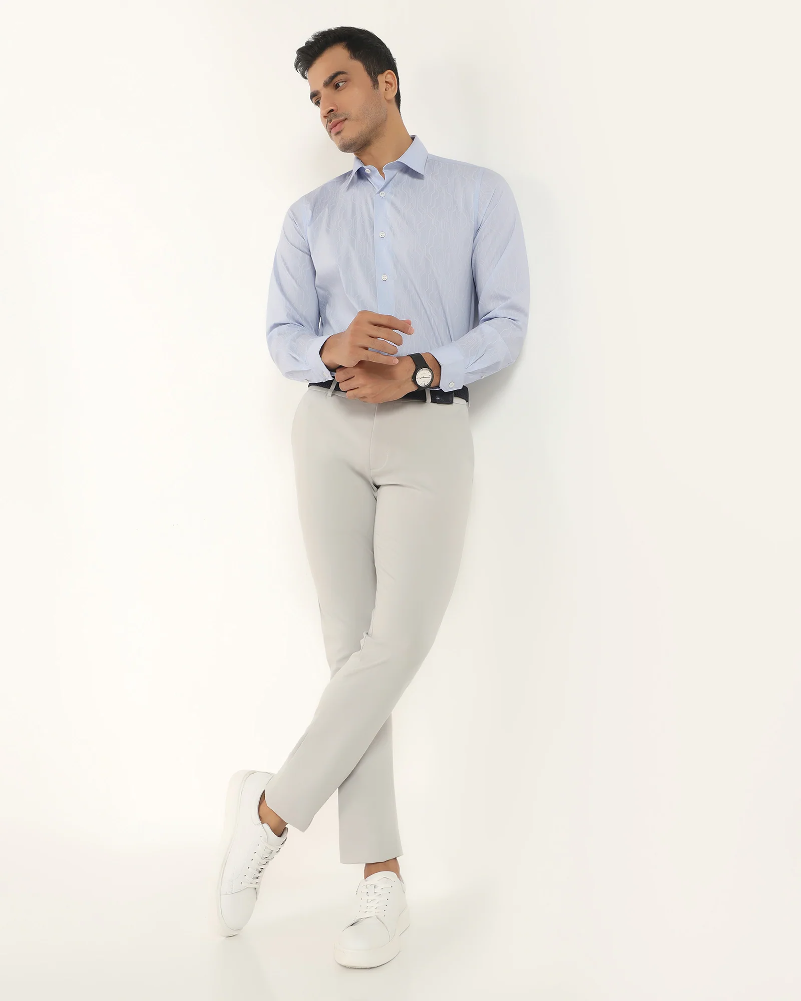 TechPro Formal Blue Printed Shirt - Blade - Image 7