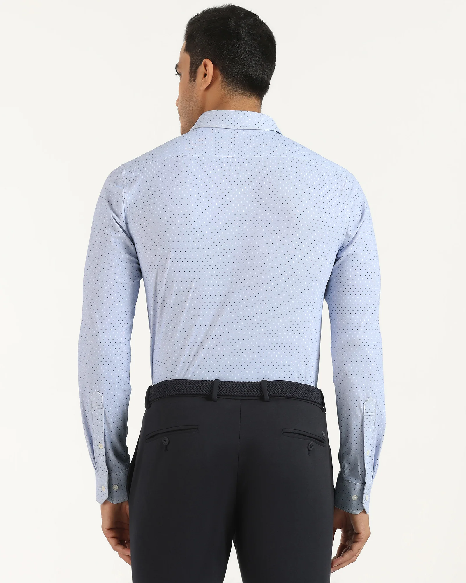 TechPro Formal Blue Printed Shirt - Draco - Image 2
