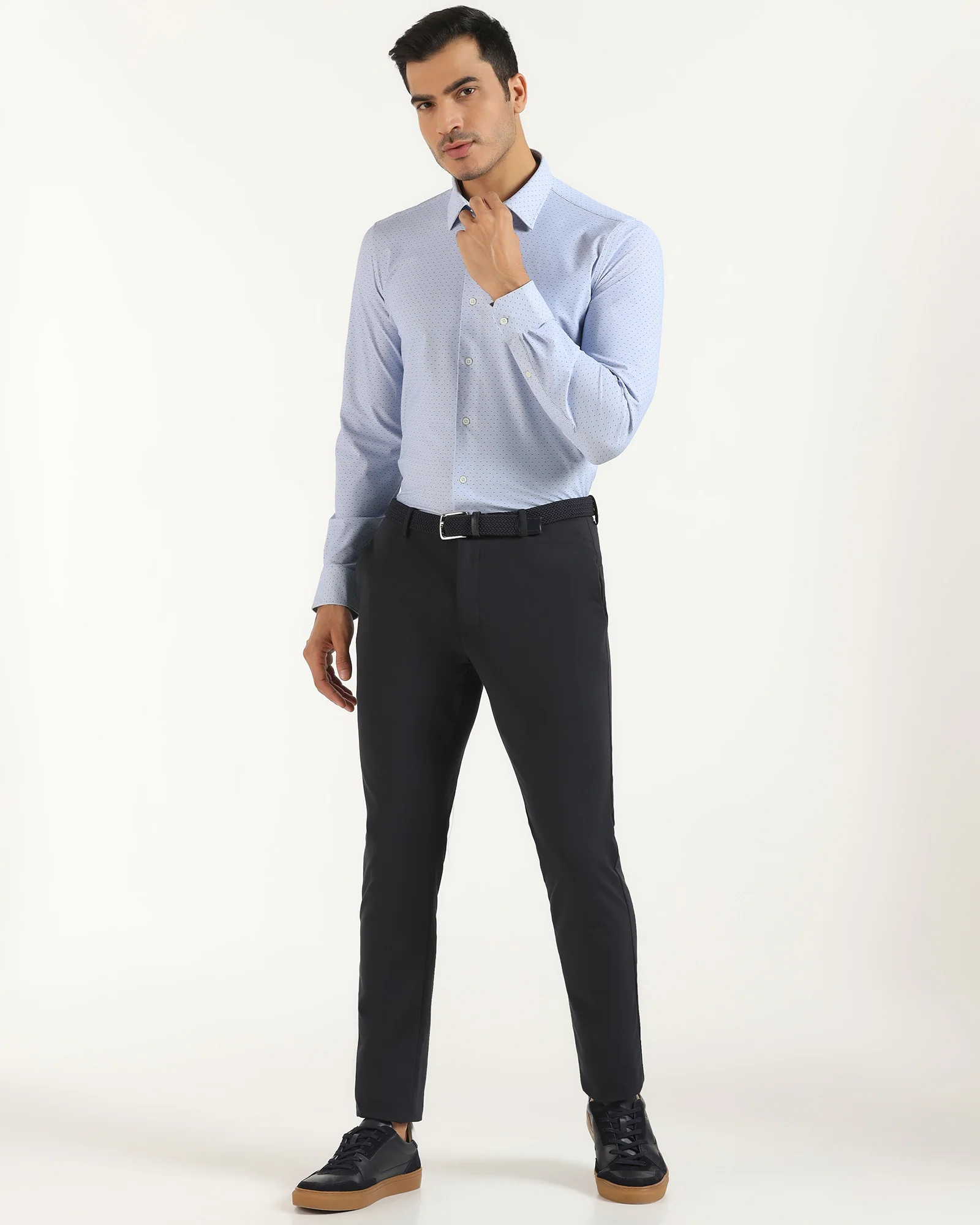 TechPro Formal Blue Printed Shirt - Draco - Image 3