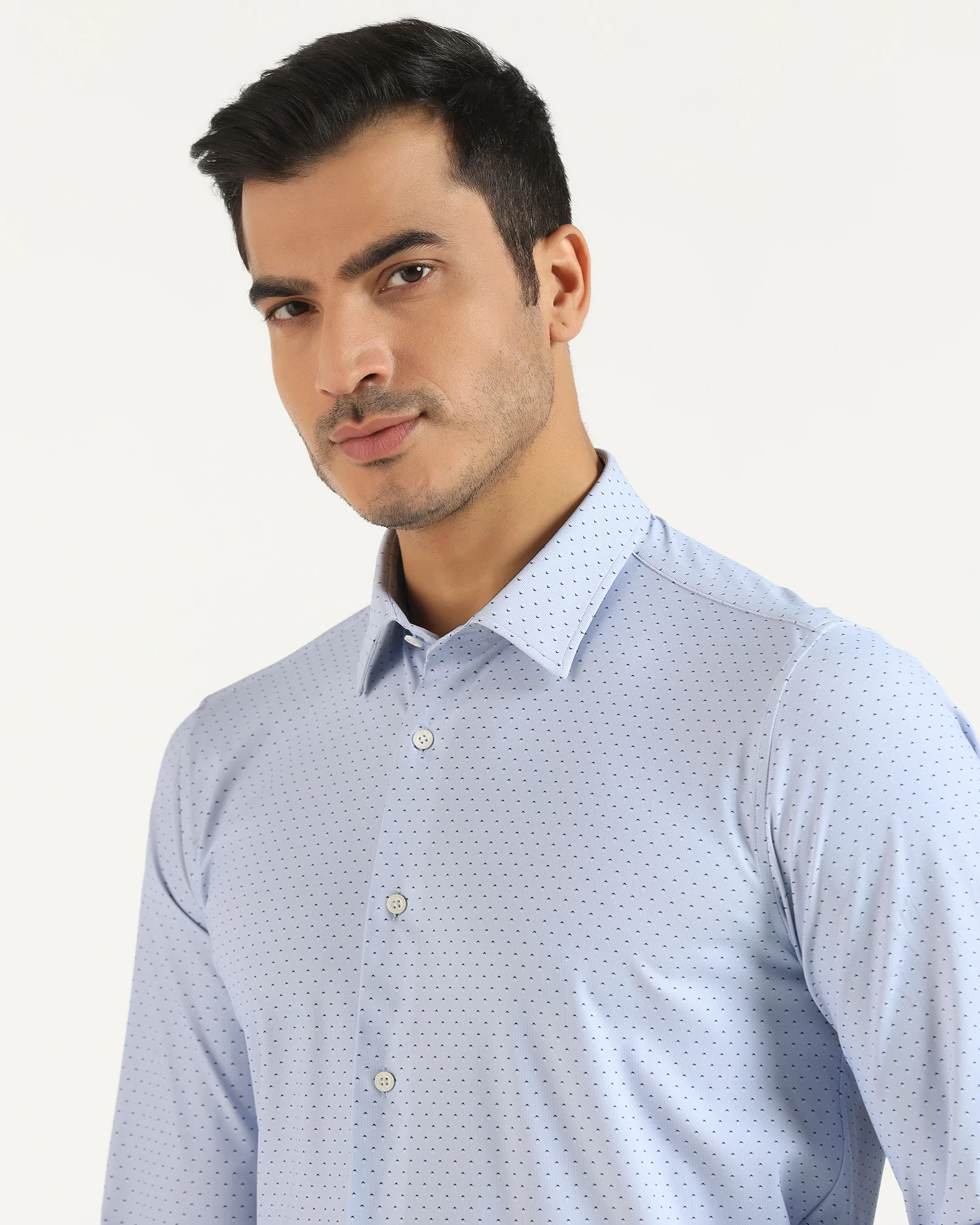 TechPro Formal Blue Printed Shirt - Draco - Image 4