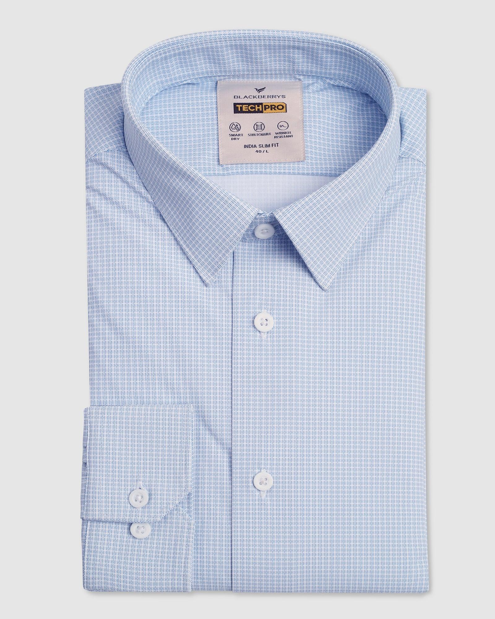 TechPro Formal Blue Printed Shirt - Ohio - Image 5
