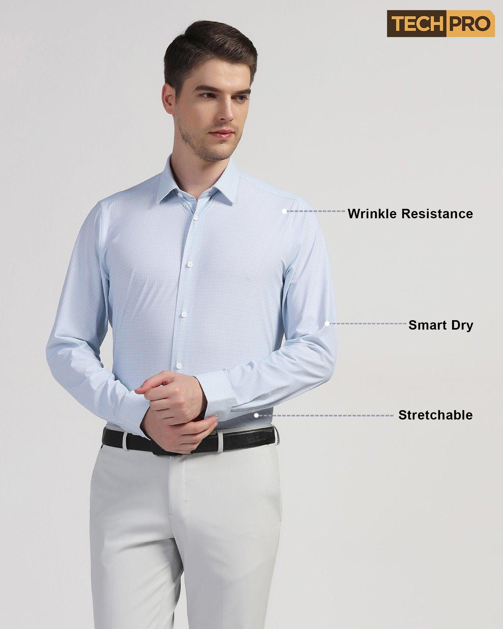 TechPro Formal Blue Printed Shirt - Ohio - Image 7