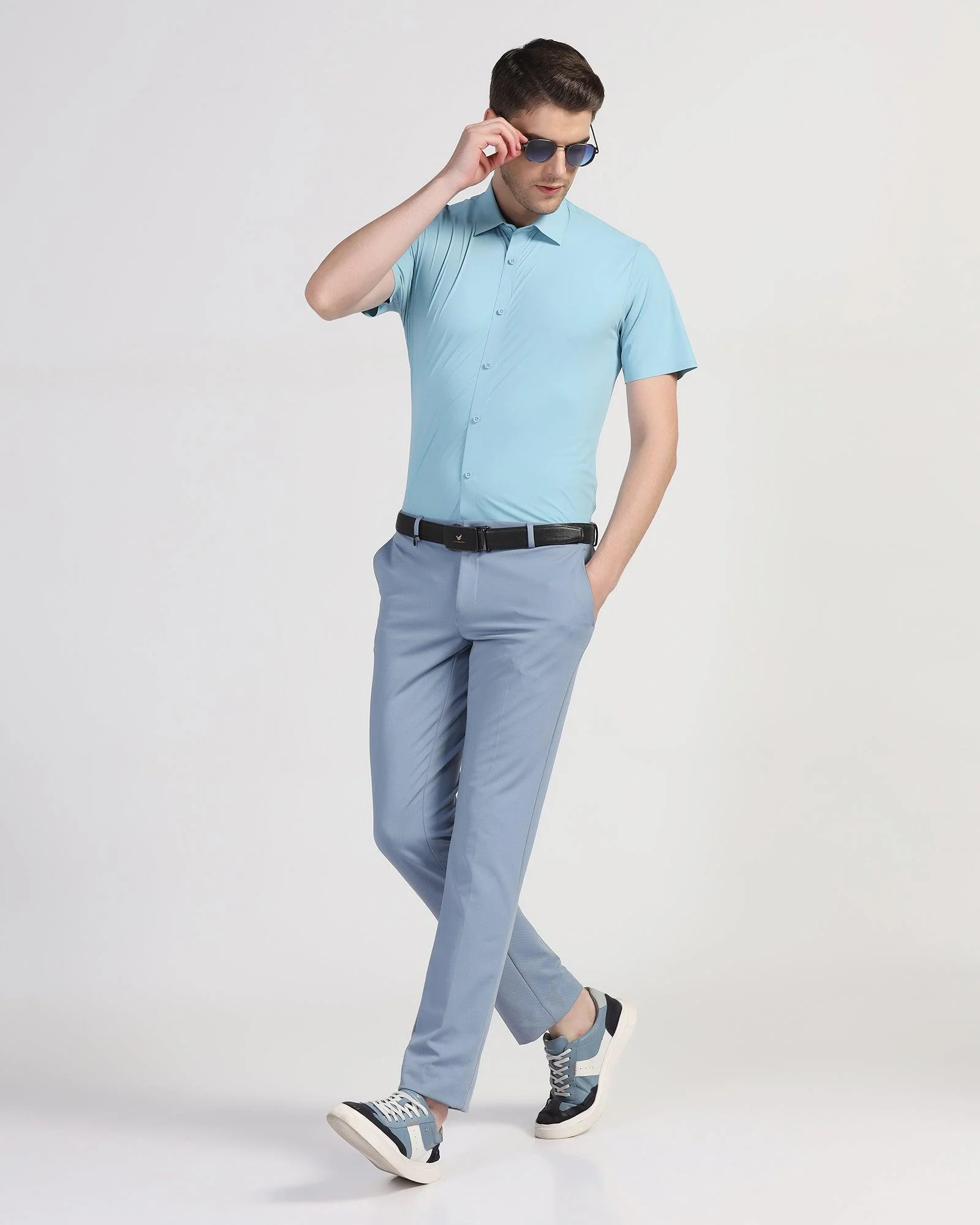 TechPro Formal Half Sleeve Blue Solid Shirt - Shane - Image 6