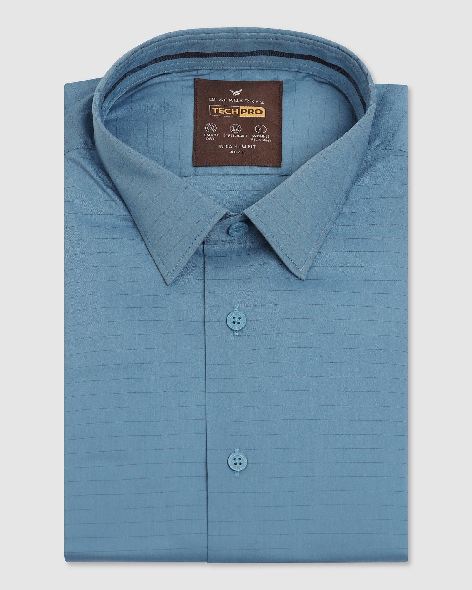 TechPro Formal Blue Solid Shirt - Theory - Image 5