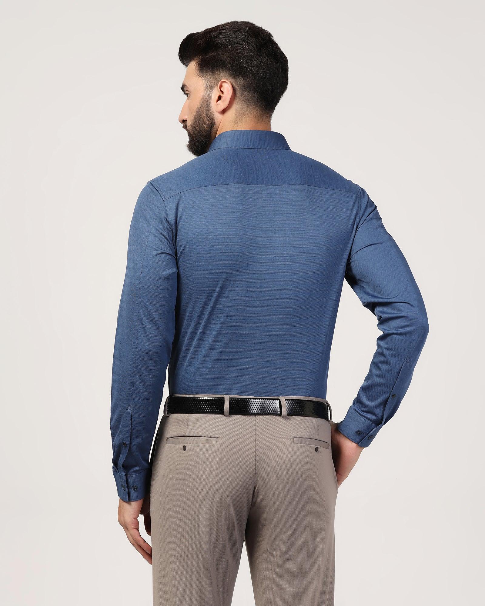 TechPro Formal Blue Stripe Shirt - Keish - Image 2
