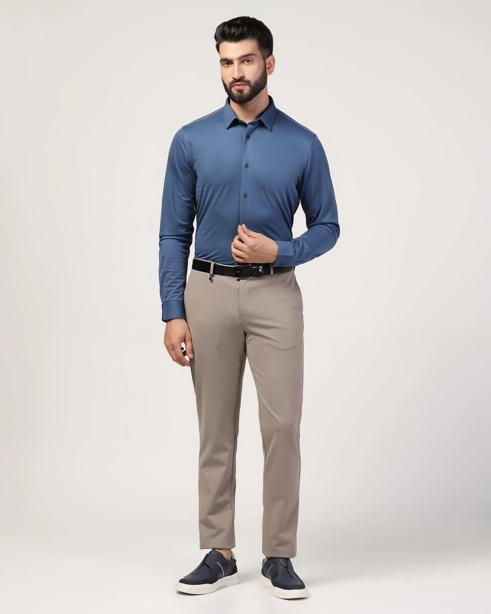 TechPro Formal Blue Stripe Shirt - Keish - Image 3
