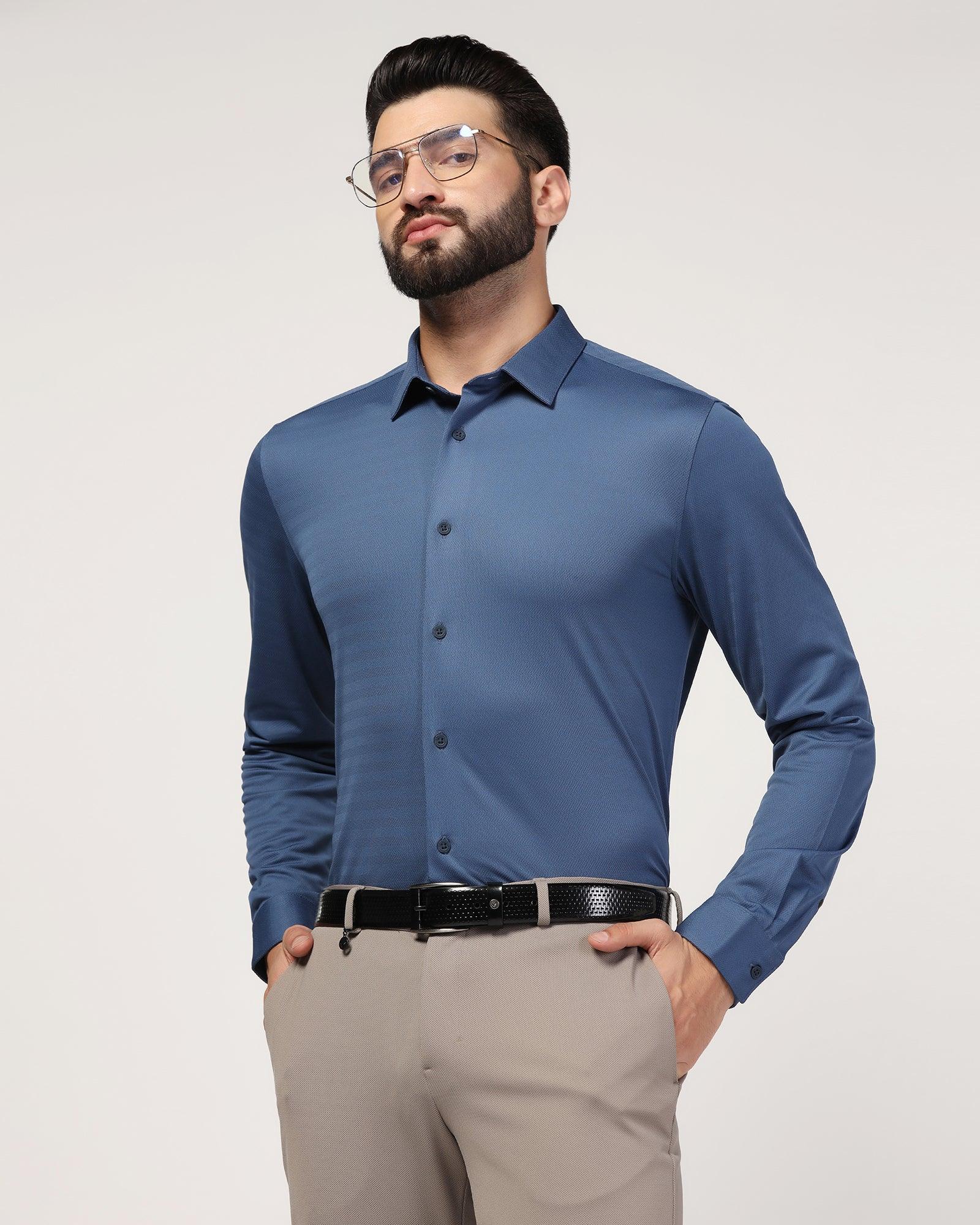 TechPro Formal Blue Stripe Shirt - Keish - Image 7