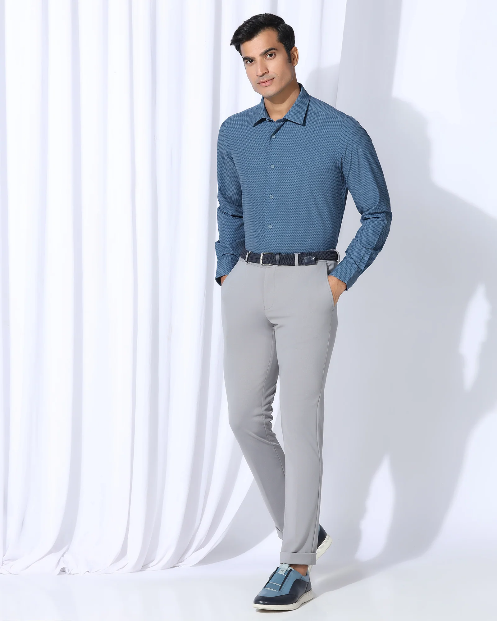 TechPro Formal Blue Printed Shirt - Ivan - Image 7