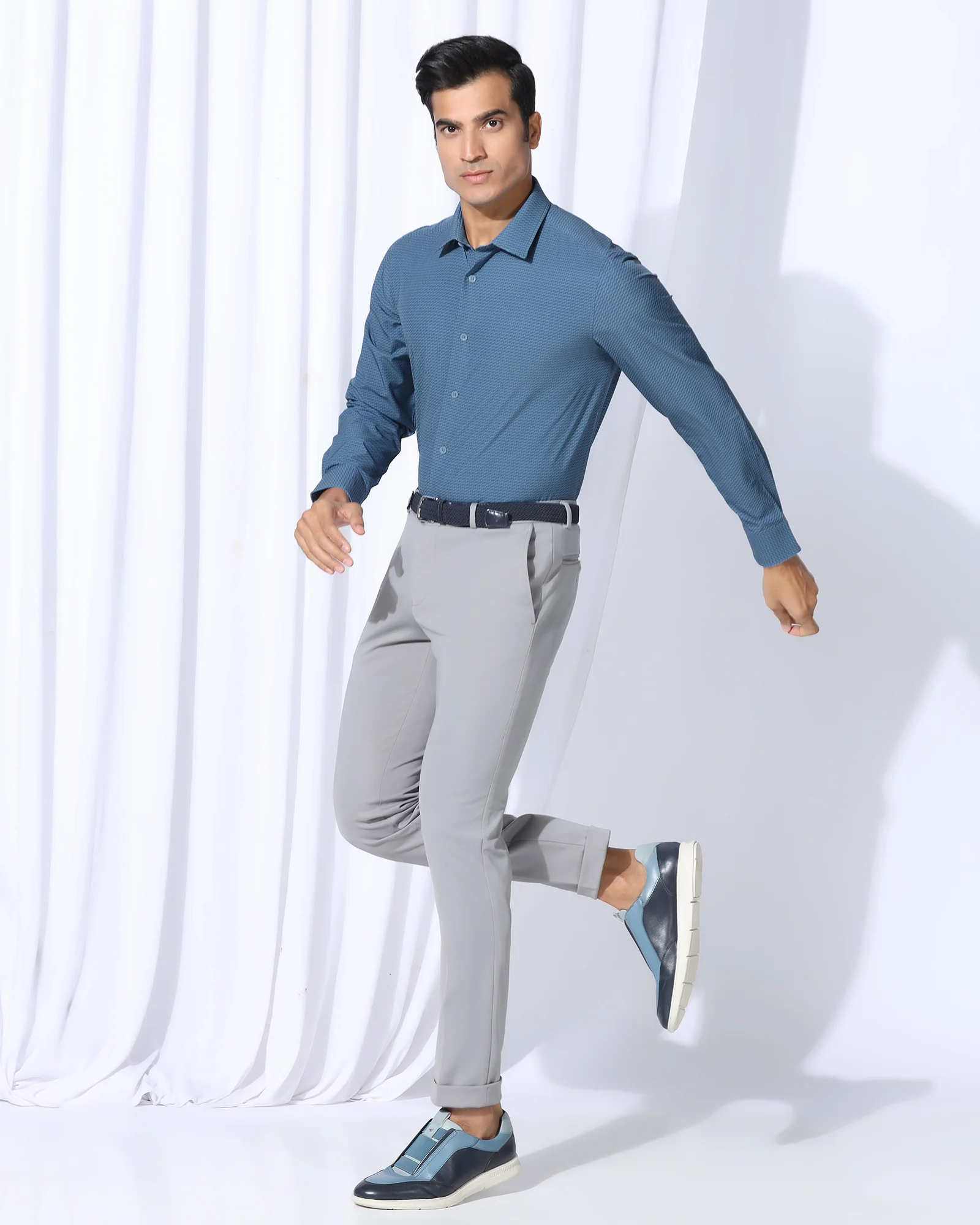 TechPro Formal Blue Printed Shirt - Ivan - Image 8