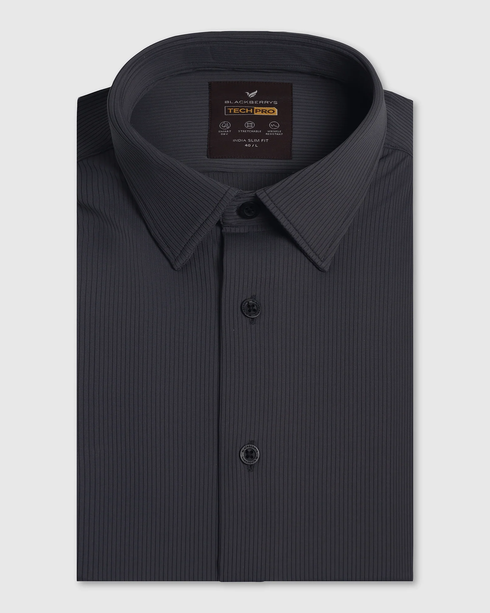 TechPro Formal Dark Grey Stripe Shirt - Abil - Image 5