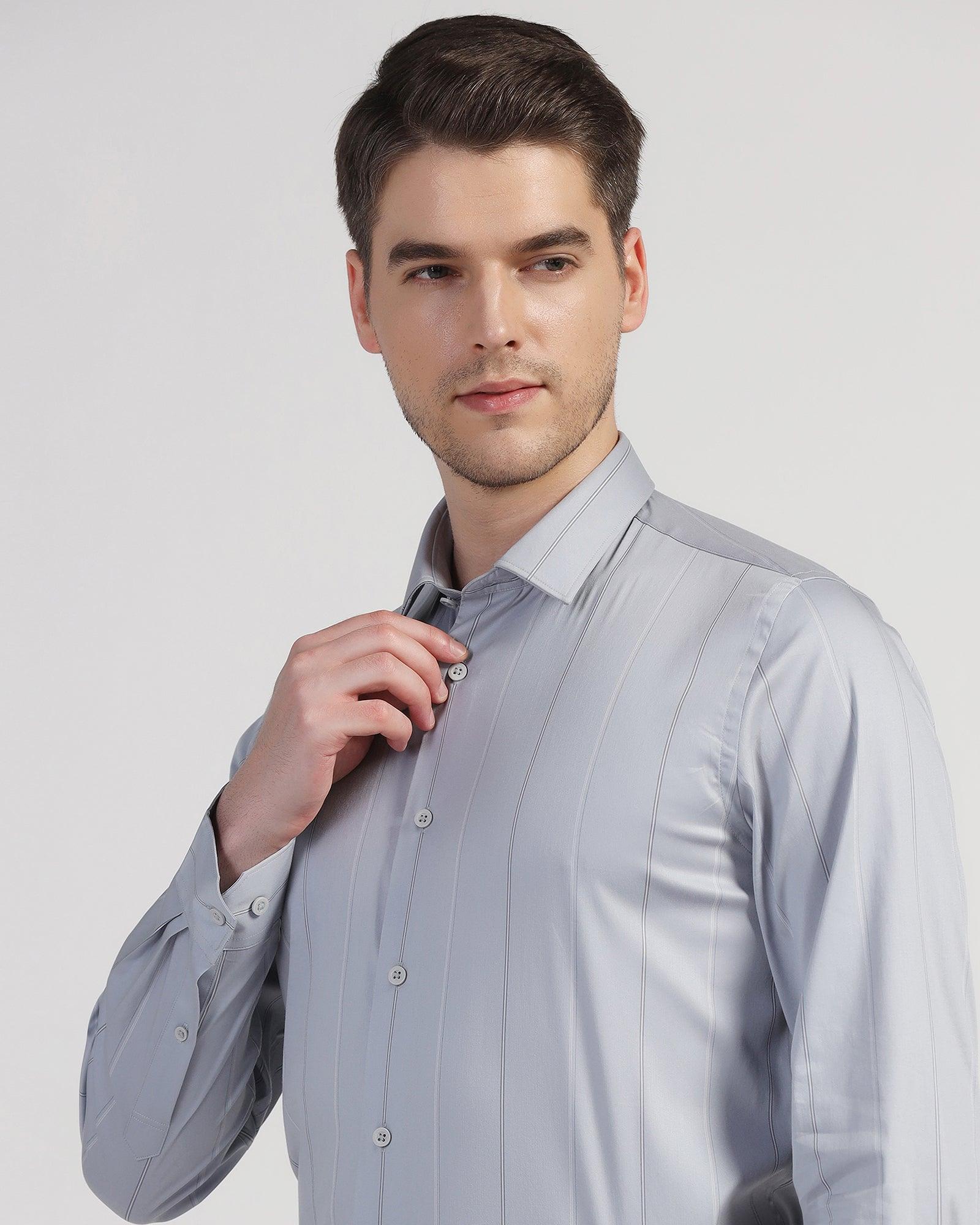 TechPro Formal Grey Stripe Shirt - Saget - Image 4