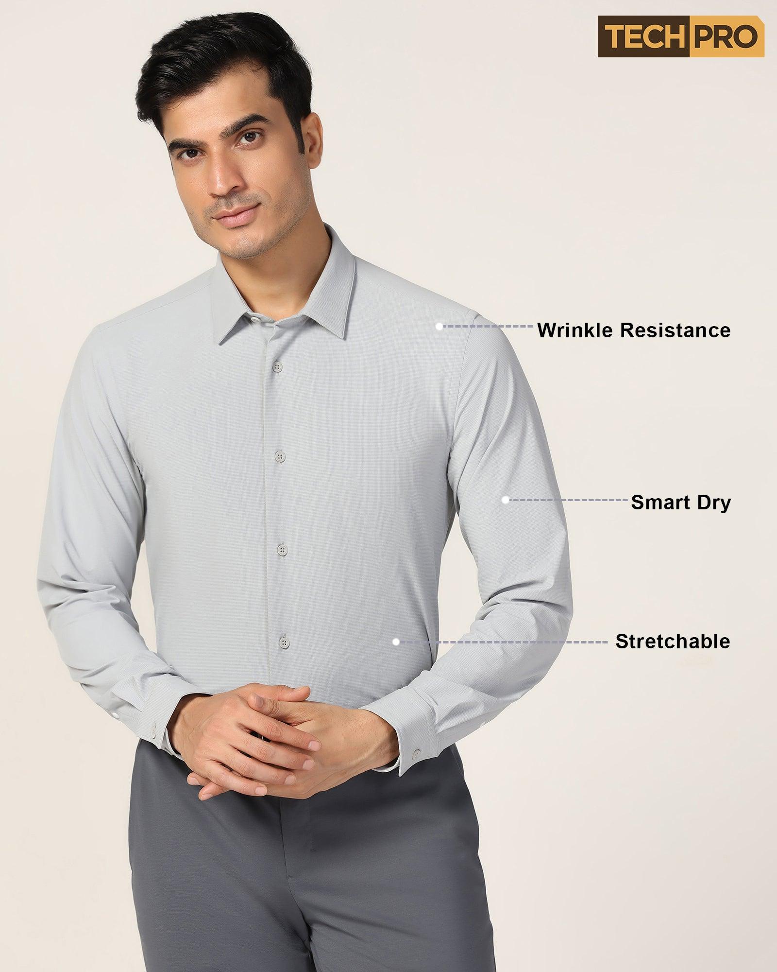 TechPro Formal Grey Textured Shirt - Poxet - Image 8