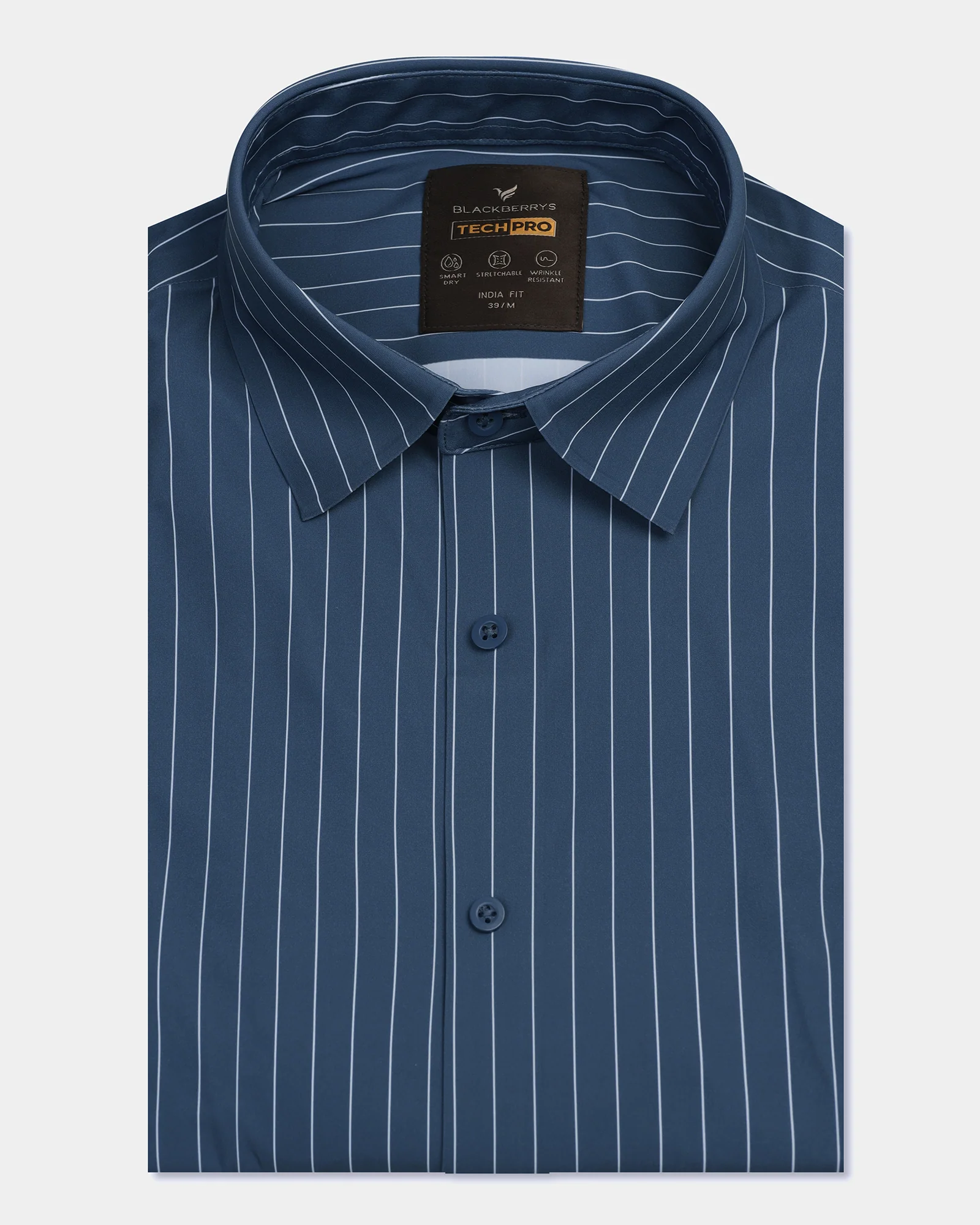 TechPro Formal Half Sleeve Blue Stripe Shirt - Dickins - Image 5