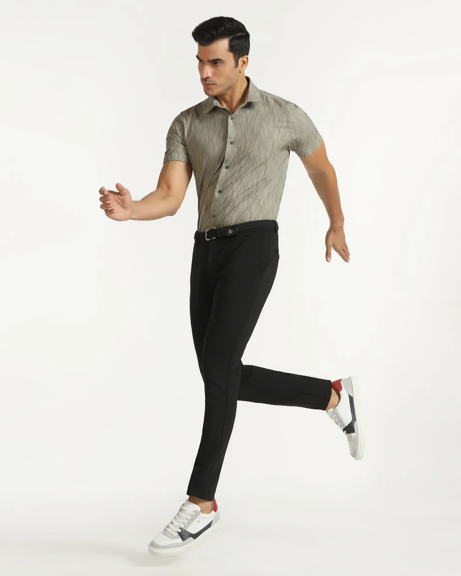 TechPro Formal Half Sleeve Green Printed Shirt - Blade - Image 8