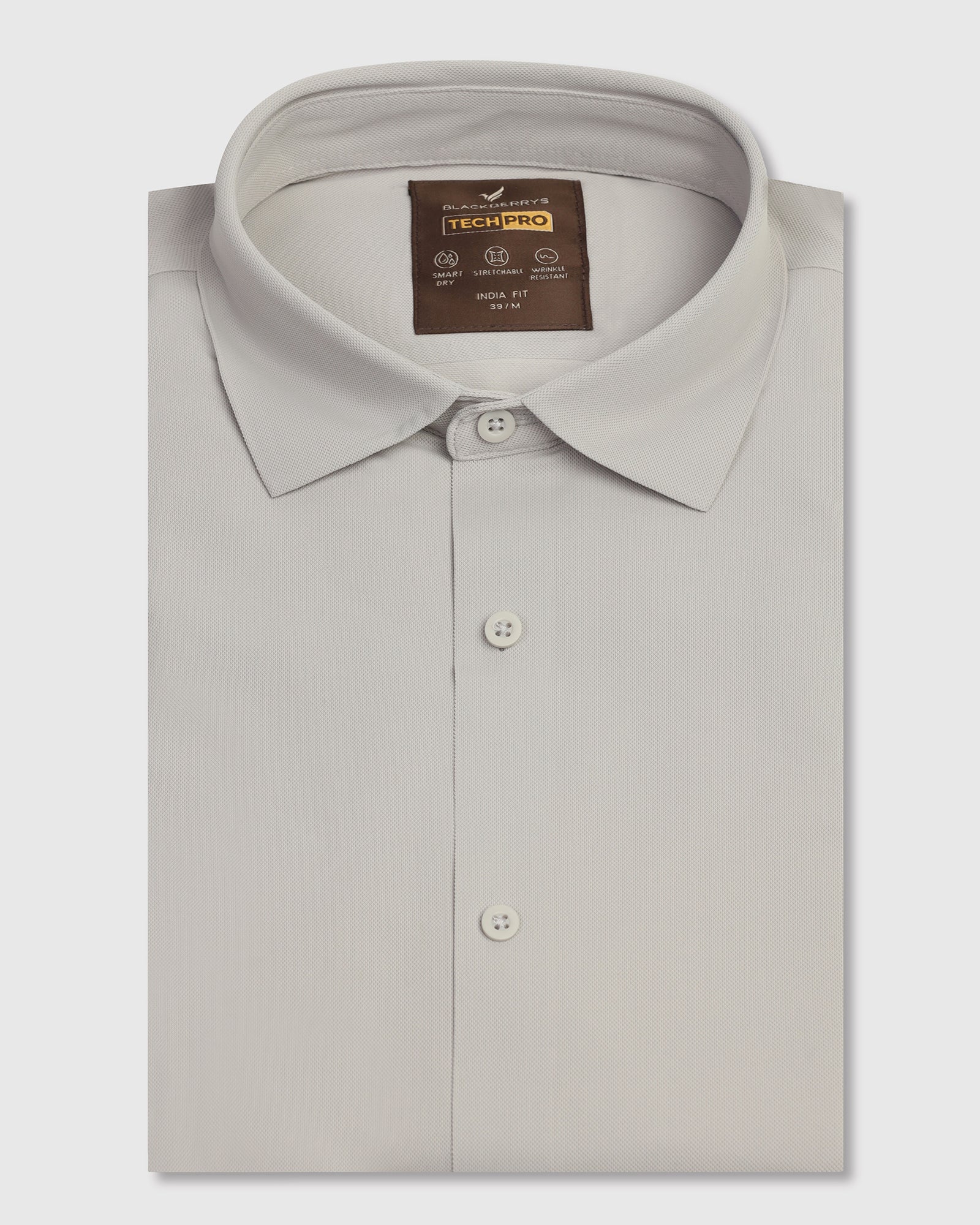 TechPro Formal Half Sleeve Grey Textured Shirt - Kanon - Image 5