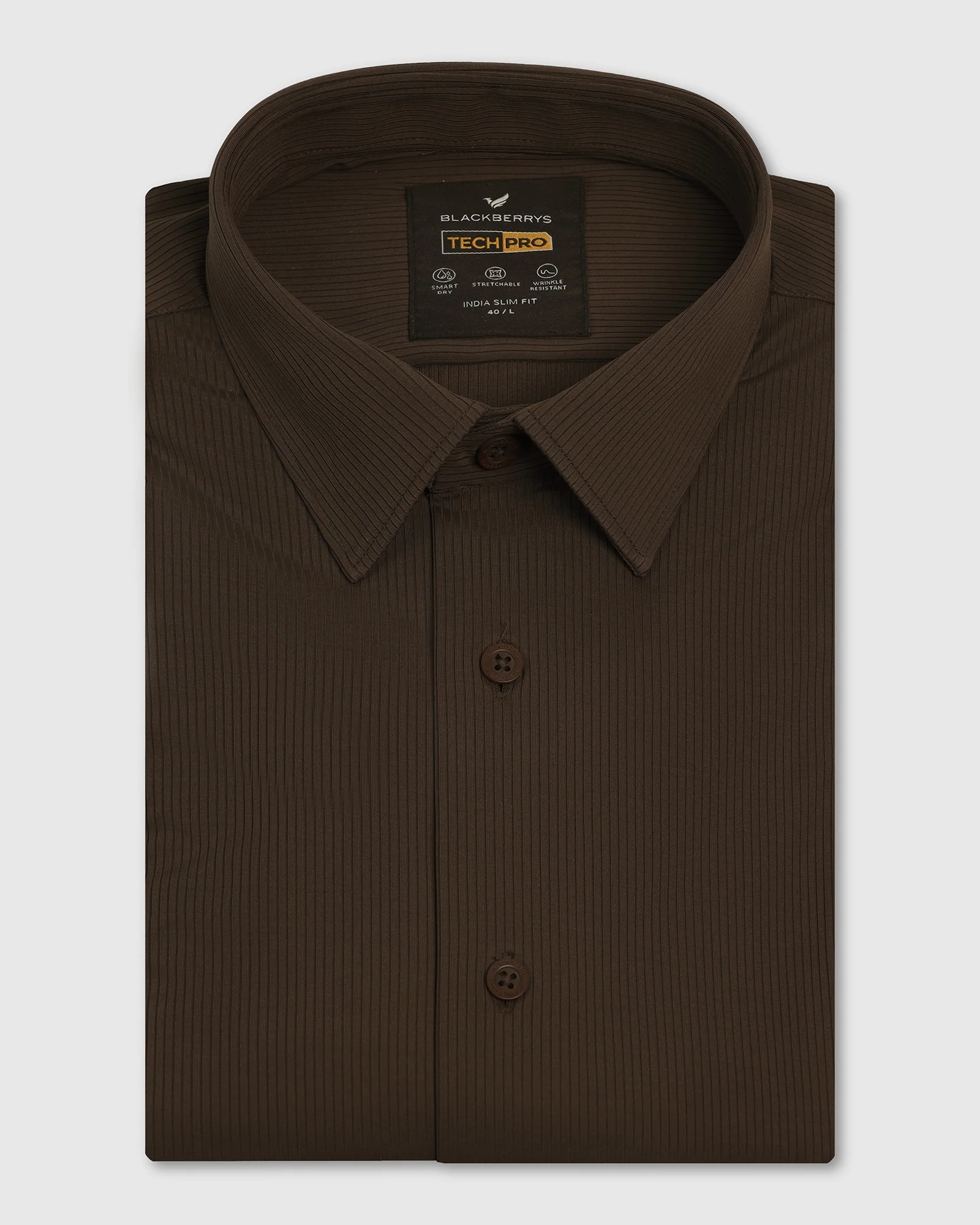 TechPro Formal Half Sleeve Khaki Stripe Shirt - Abil - Image 5