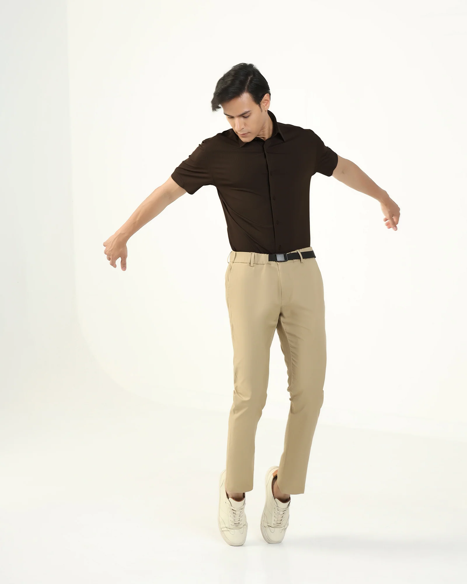 TechPro Formal Half Sleeve Khaki Stripe Shirt - Abil - Image 7